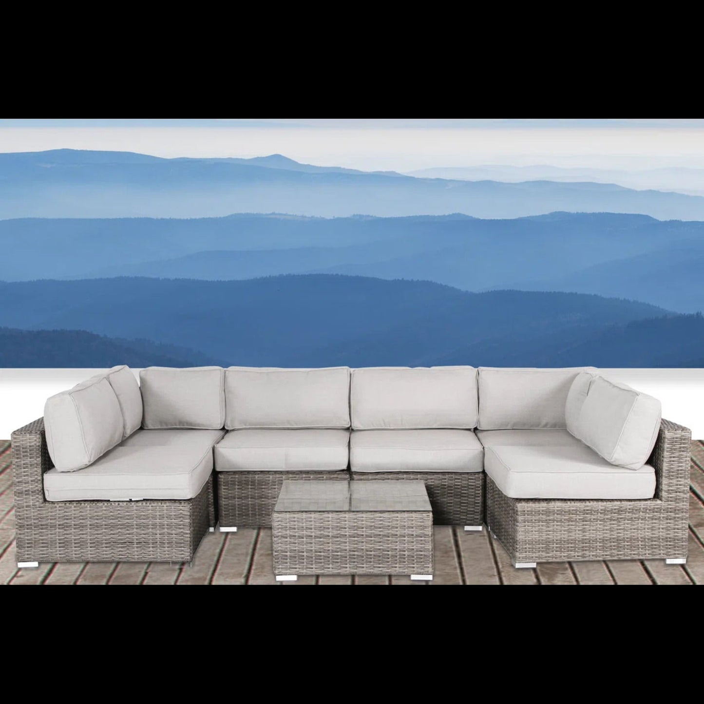Seating Set With Cushions Handcrafted Wicker Design