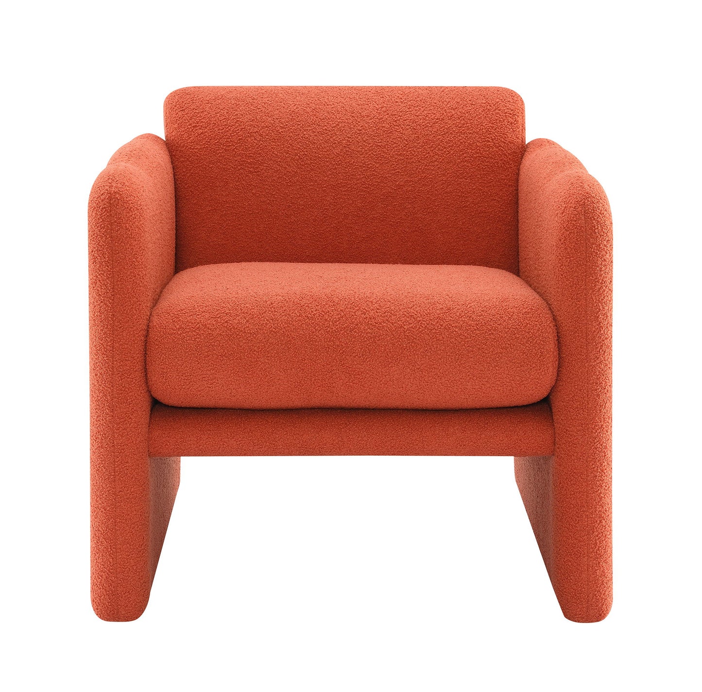 Arm Chair With Waved Arms, Metal Decoration On Both Side Arms