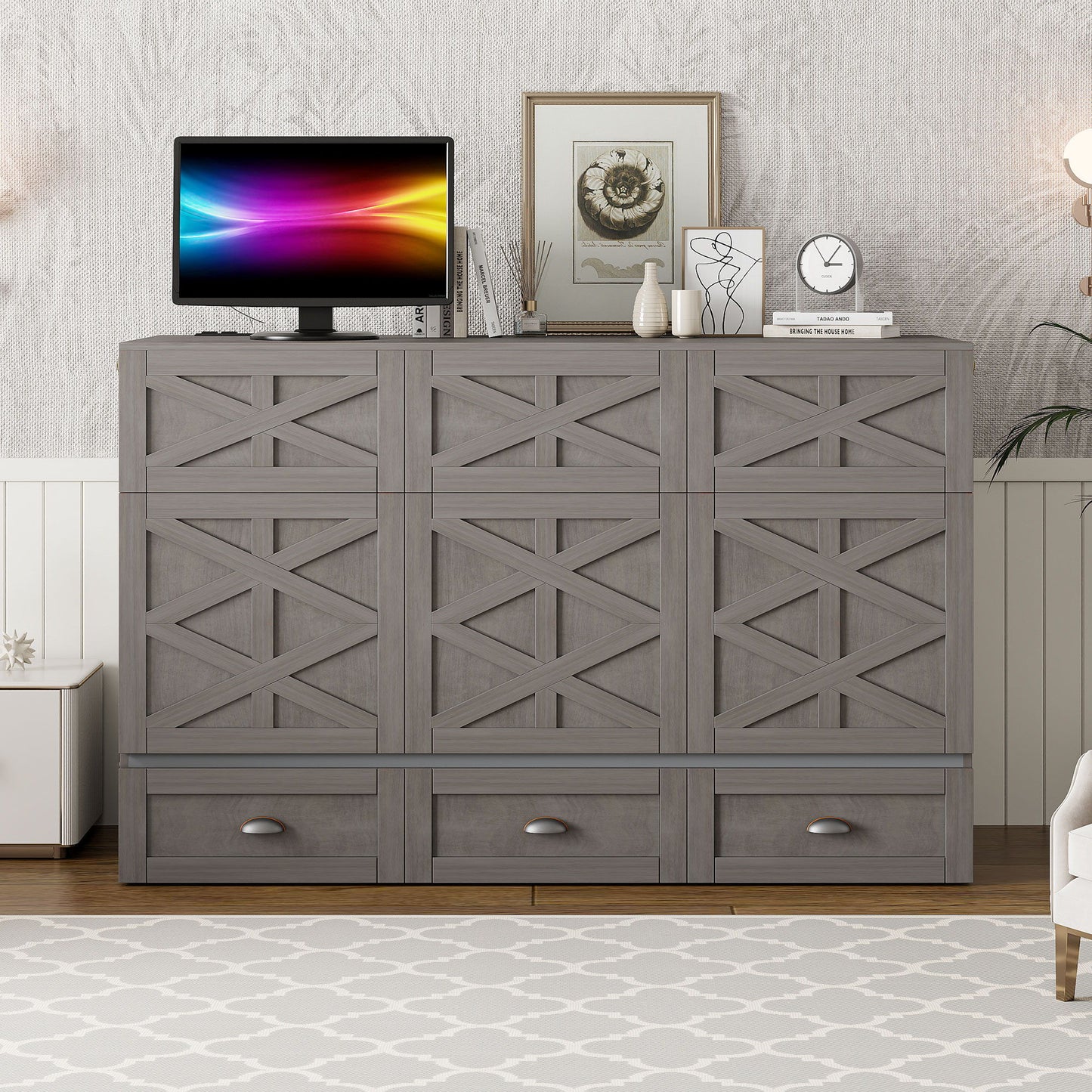 Murphy Bed With Large Drawers And USB Ports