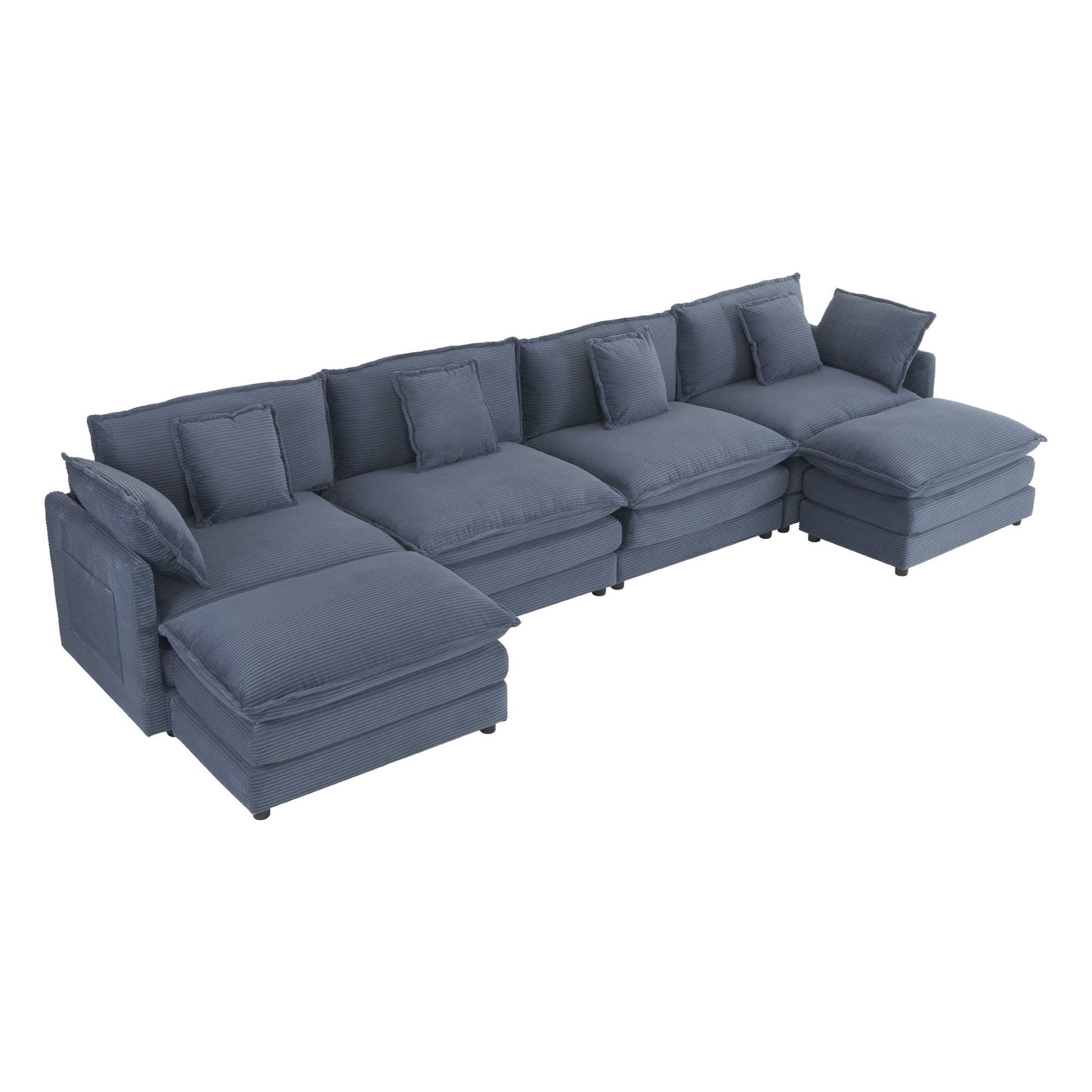 Modern Modular Sectional Sofa With Side Storage Pockets For Living Room