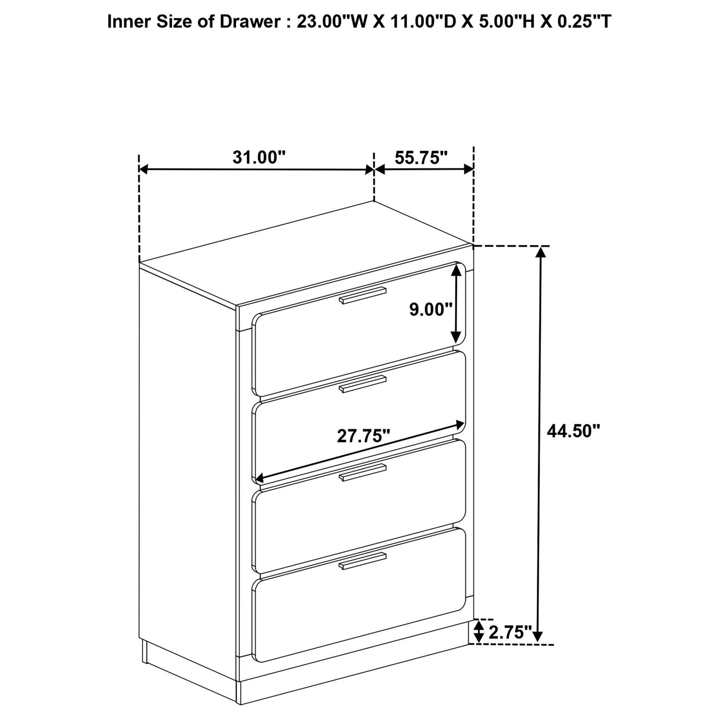4 Drawer Bedroom Chest