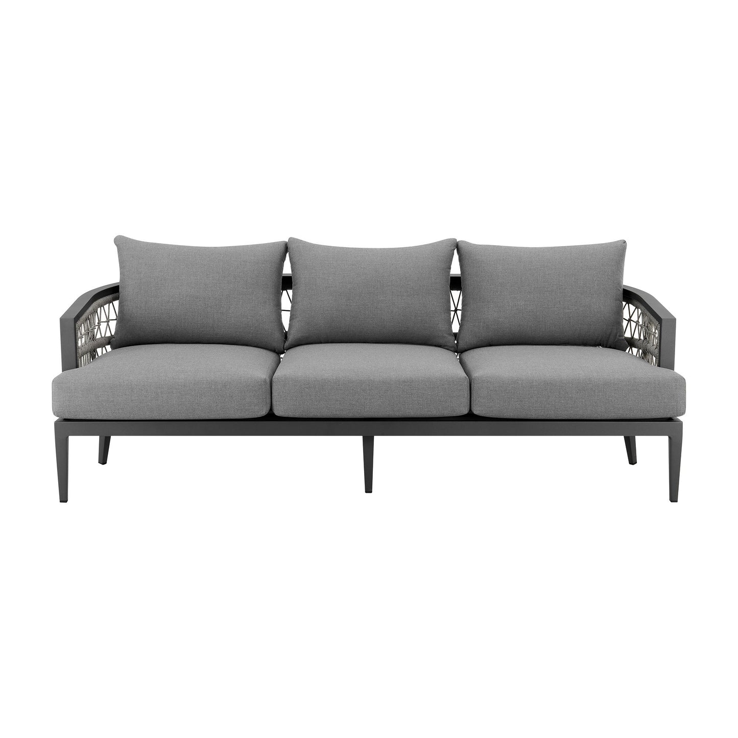 Zella - Outdoor Patio 4 Piece Conversation Set - Light Gray