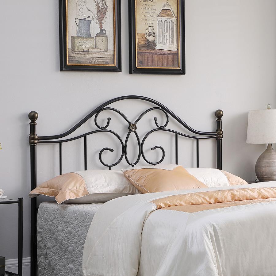 Bailey - Metal Queen / Full Open Frame Headboard - Black