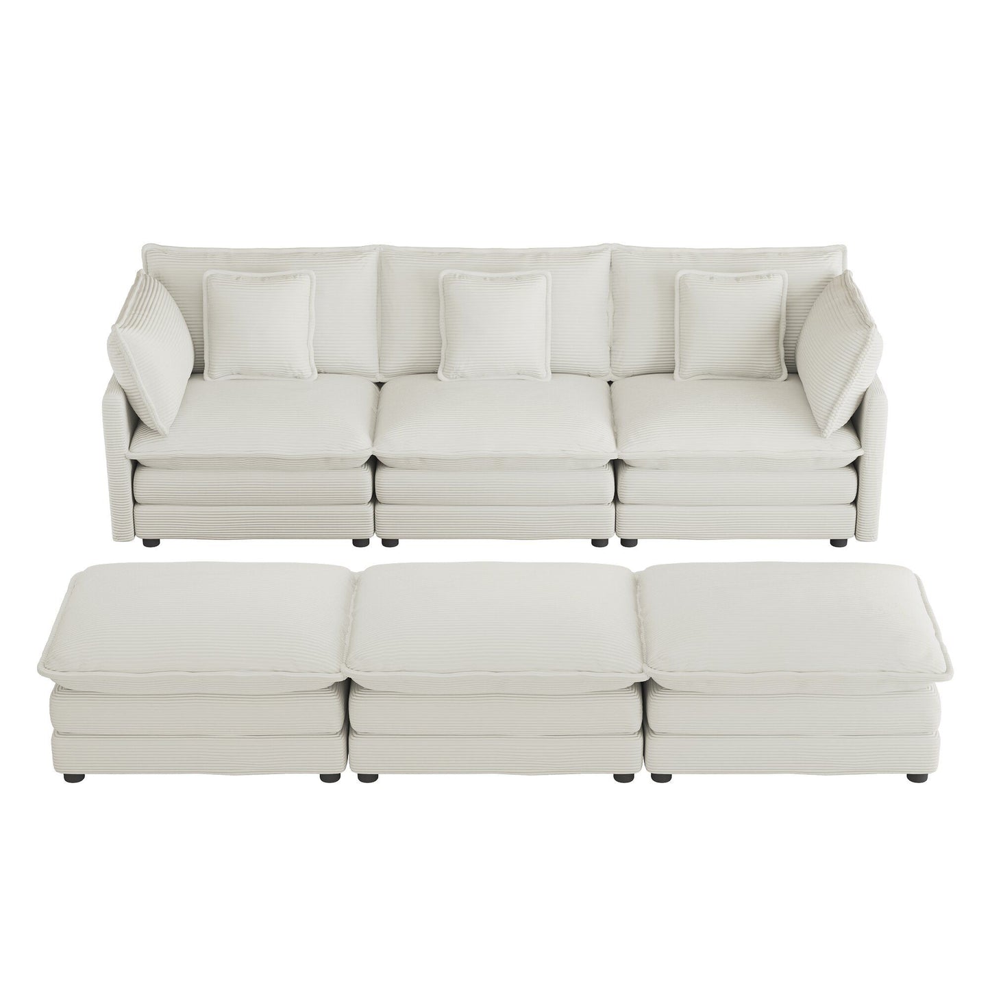 Modern Modular Sectional Sofa With Side Storage Pockets For Living Room