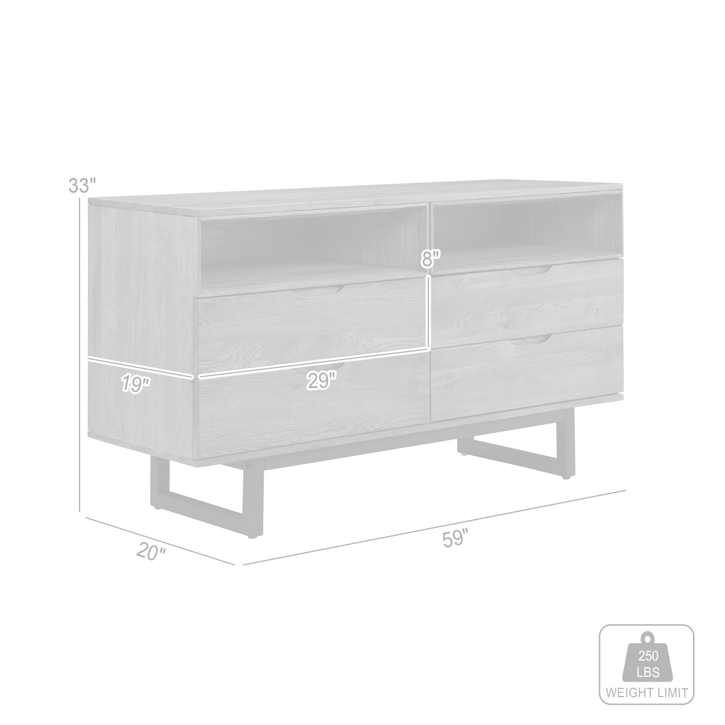 Aldo - 4 Drawer Dresser With Metal Legs - Brown Oak / Black