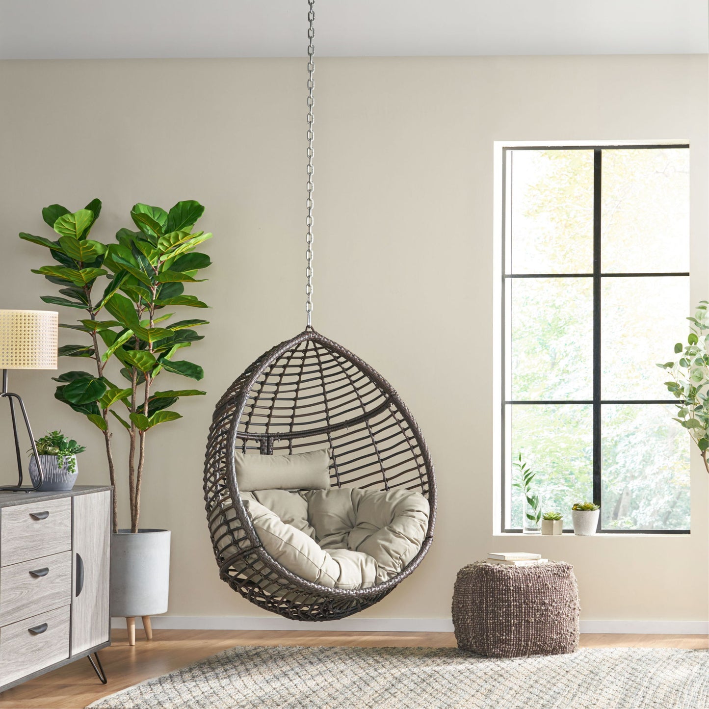 Morris Teardrop - Hanging Chair With Chain And Water Resistant Cushions