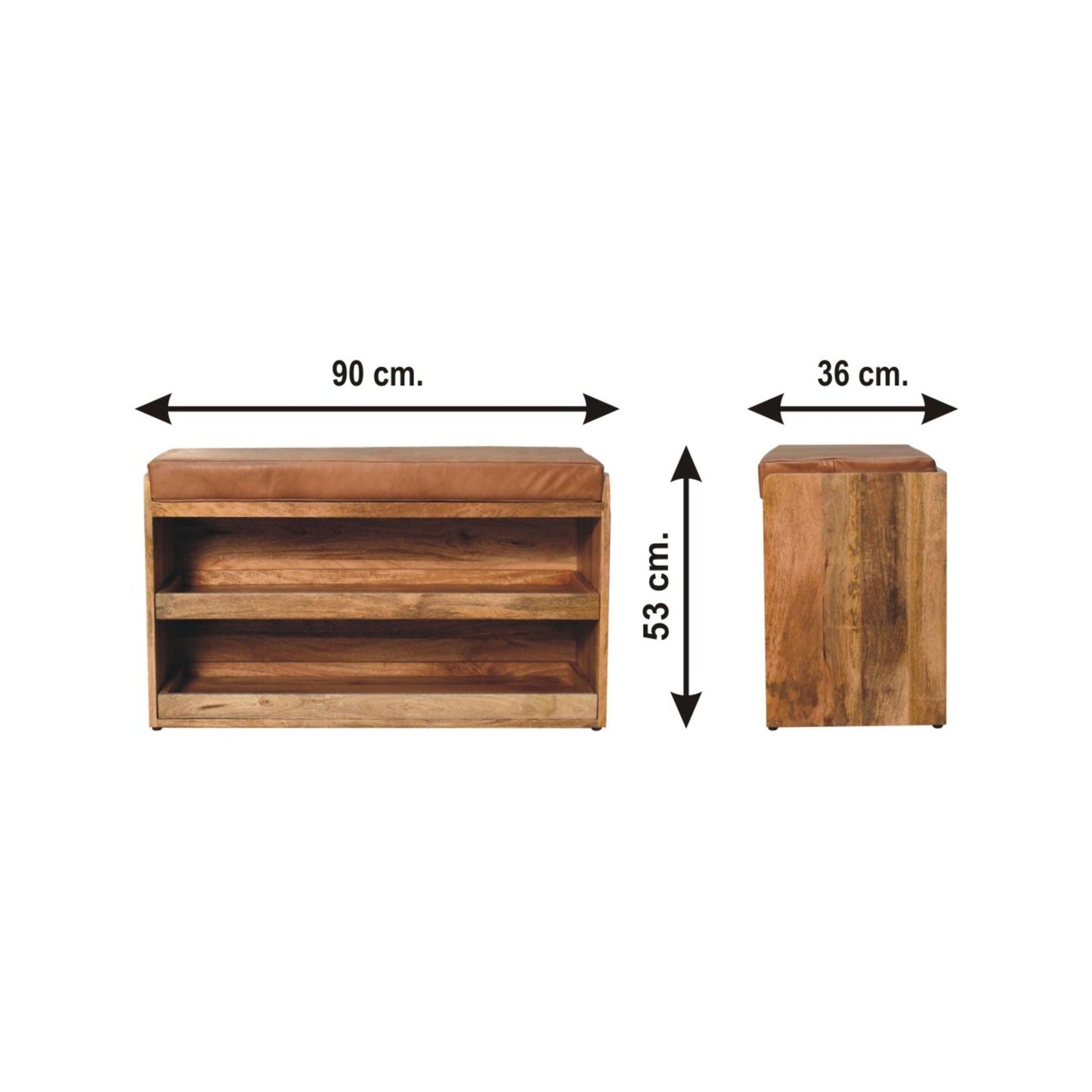 Buffalo - Hide Pull Out Shoe Storage Bench