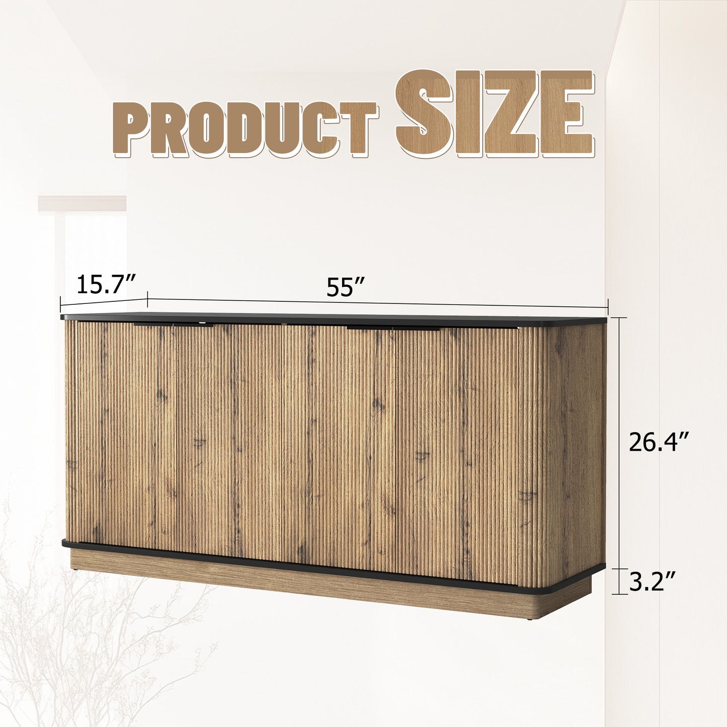 Multi Functional Sideboard, An Ideal Choice For TV And Tableware Storage In Modern Homes - Black