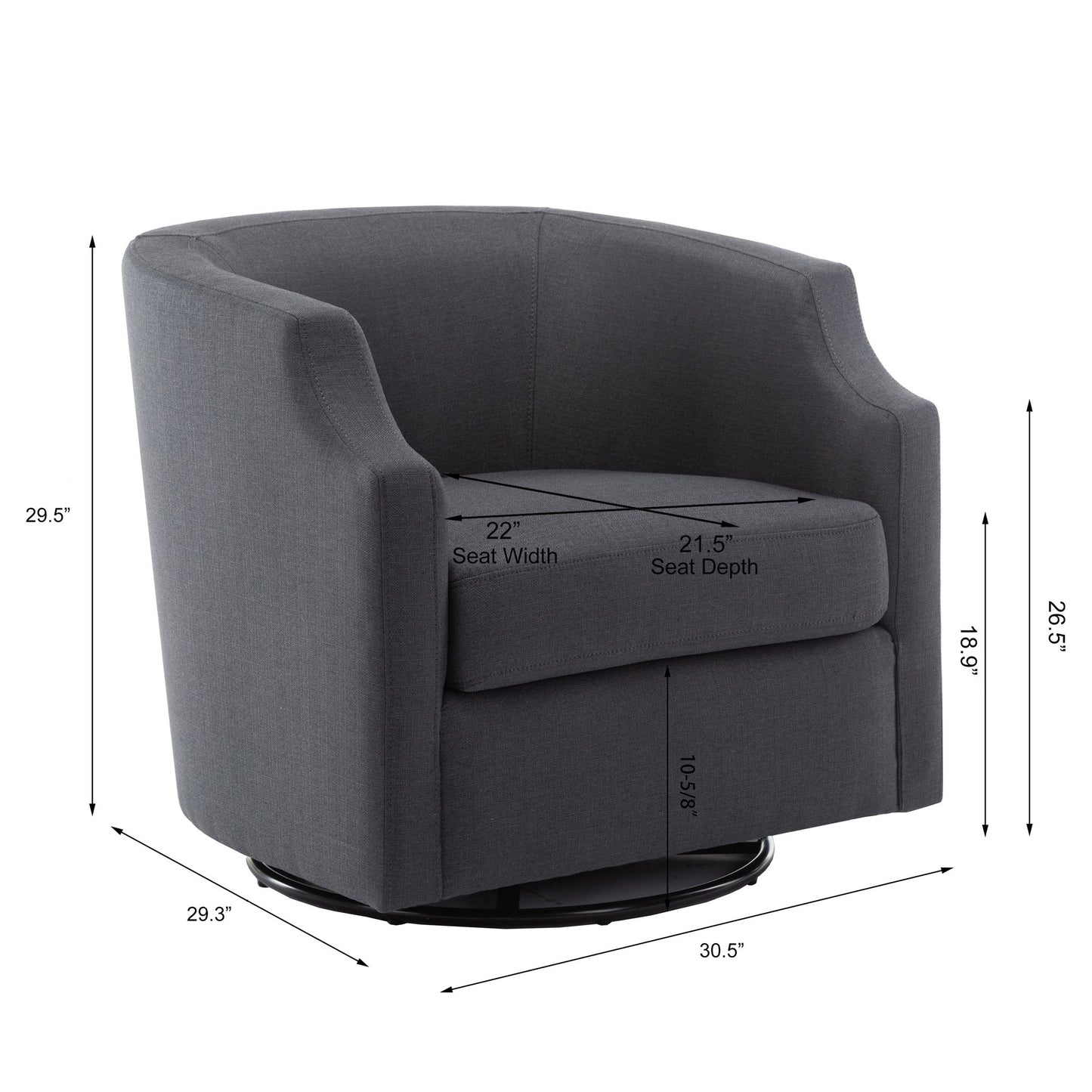 Isabelle - Swivel Glider Barrel Chair