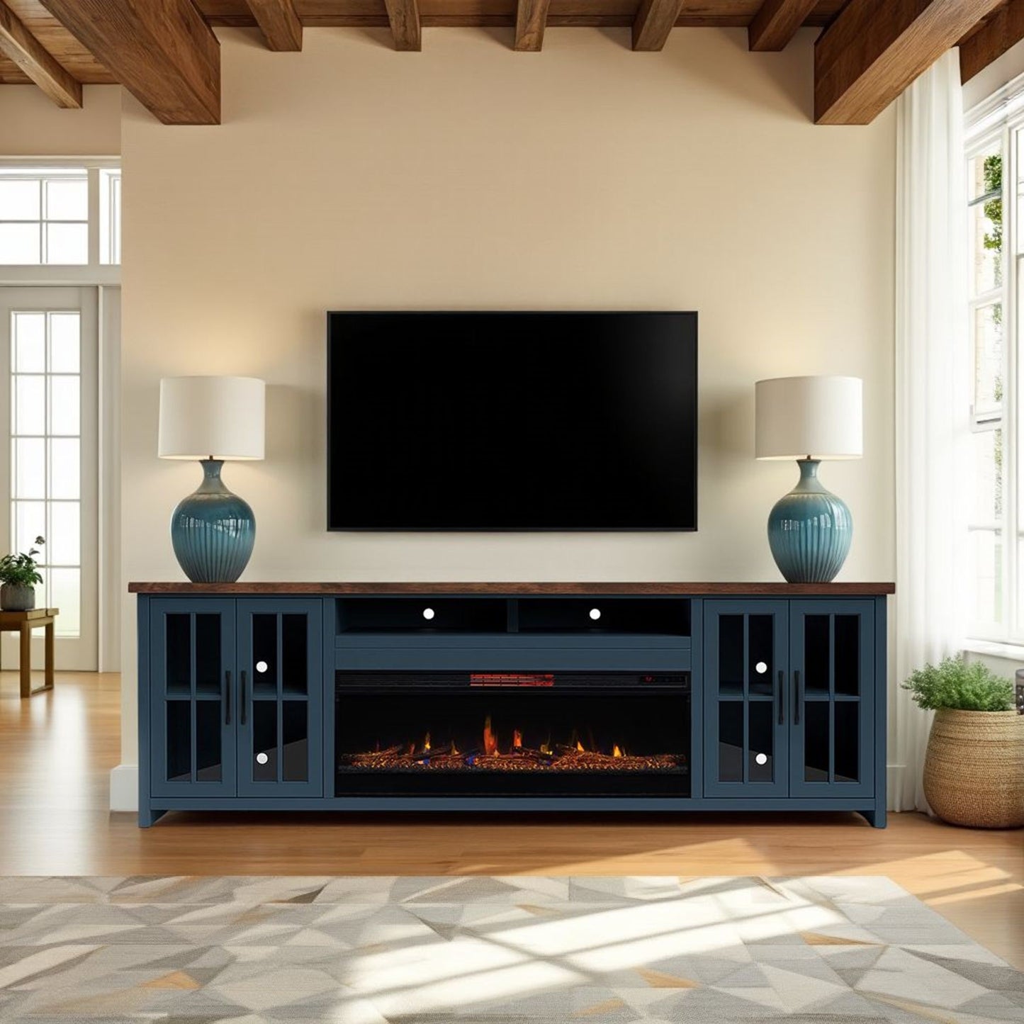Nantucket - 74" Fireplace TV Stand Console