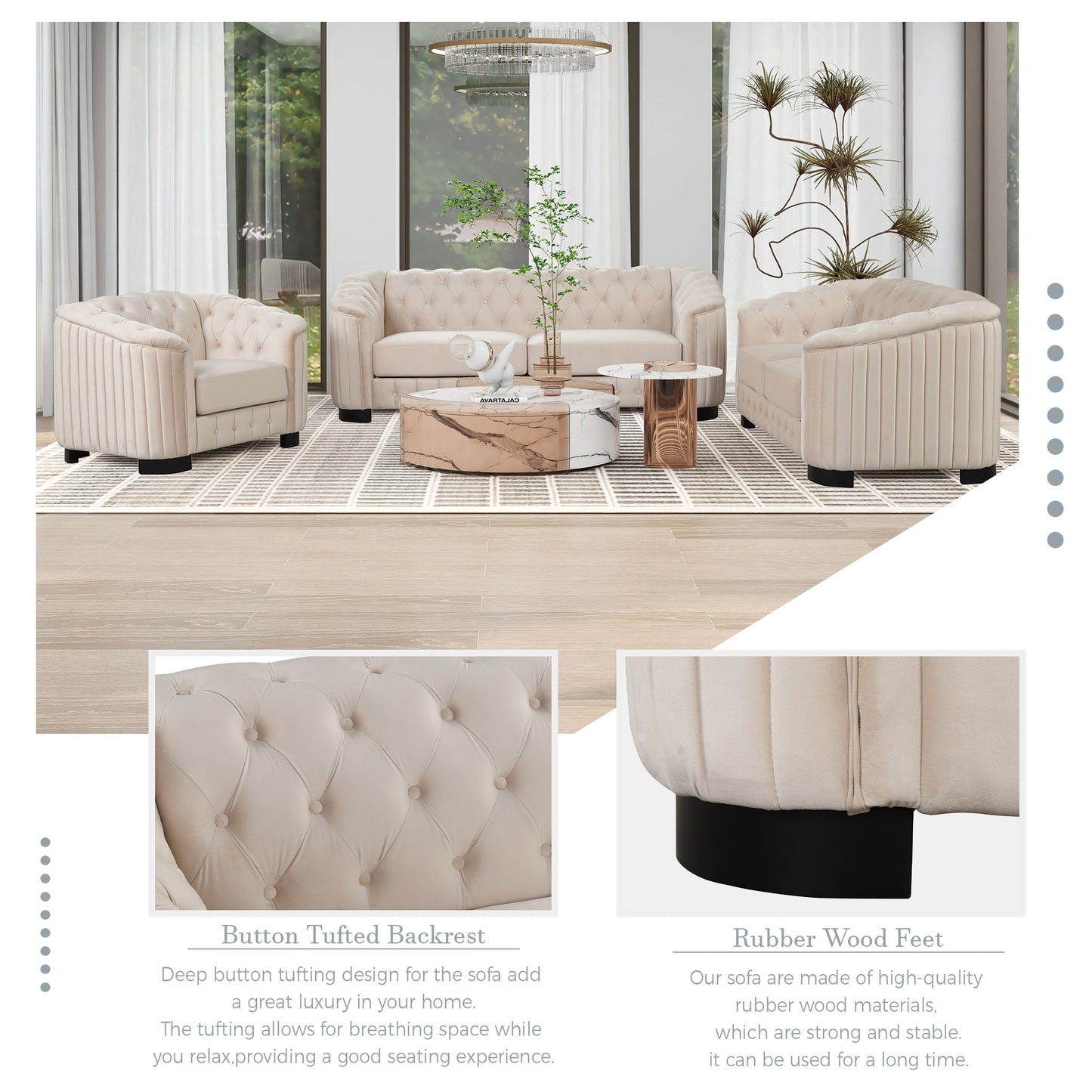 Upholstered Accent Sofa Chair With Removable Cushion