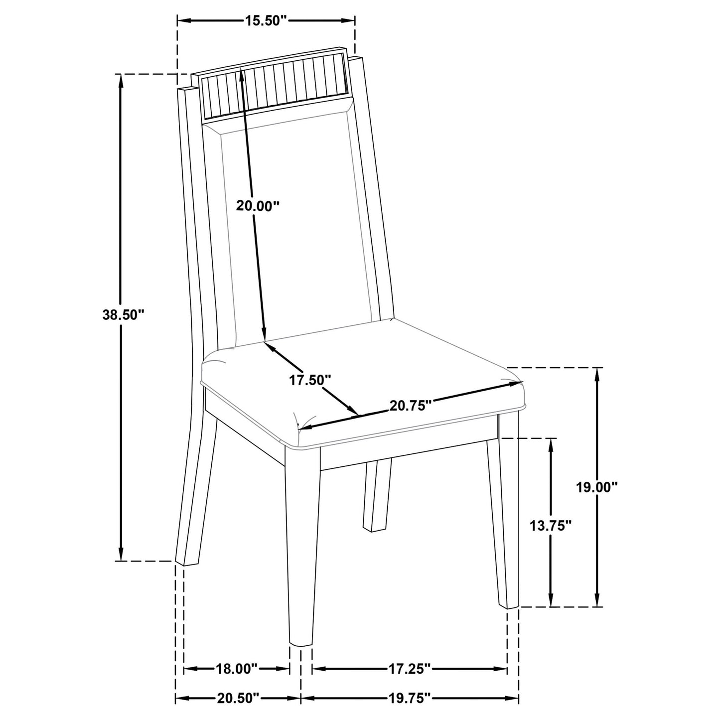 Dining Side Chair (Set of 2) - Black / Ivory