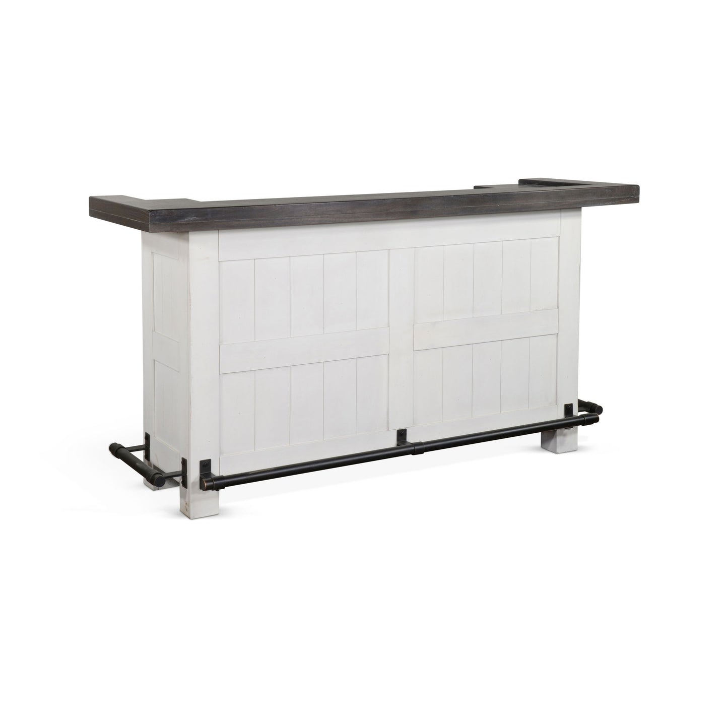 Carriage House - Farmhouse Wood Home Bar - Cottage White / Europen Dark