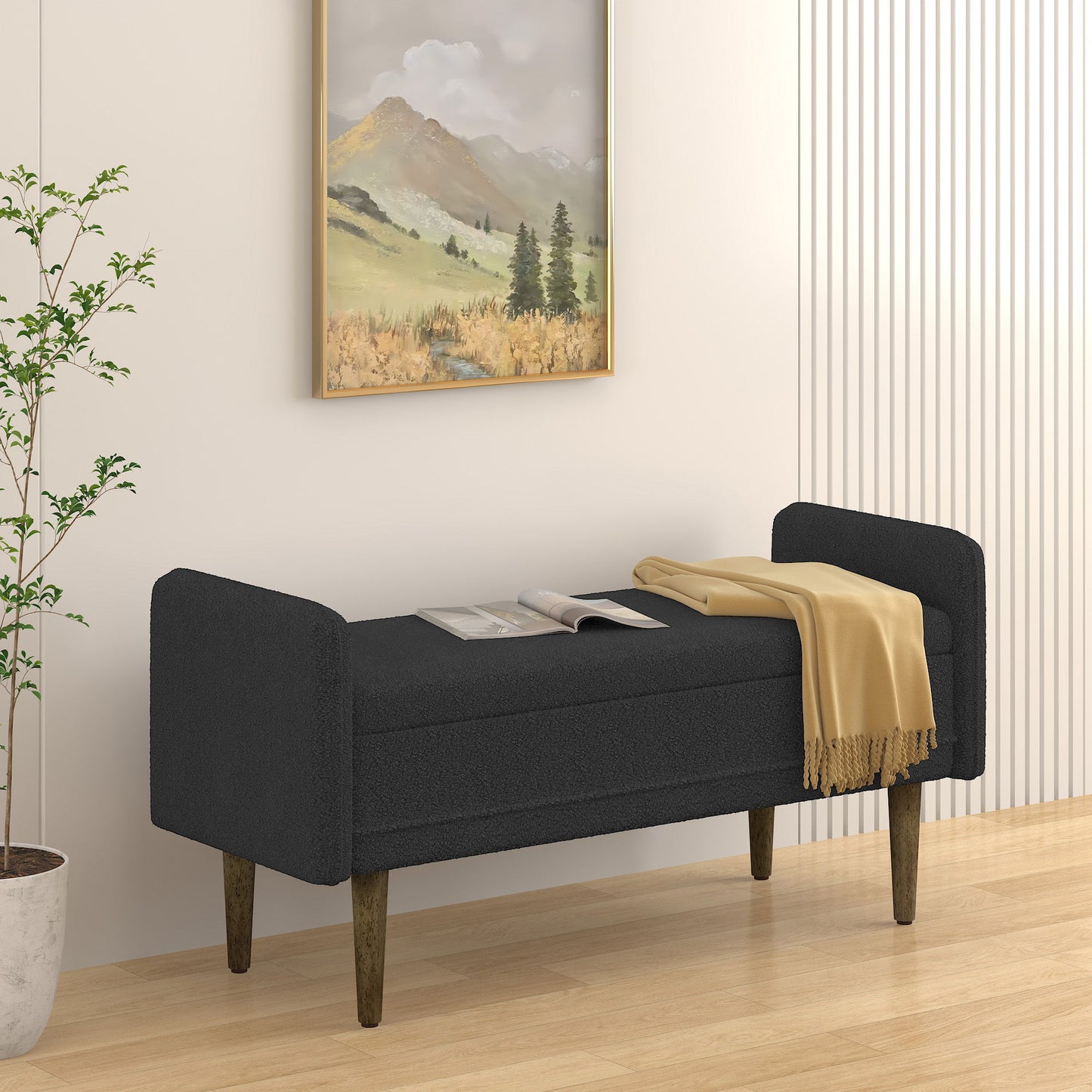 Teddy Velvet Storage Stool With Storage Space For Apartments