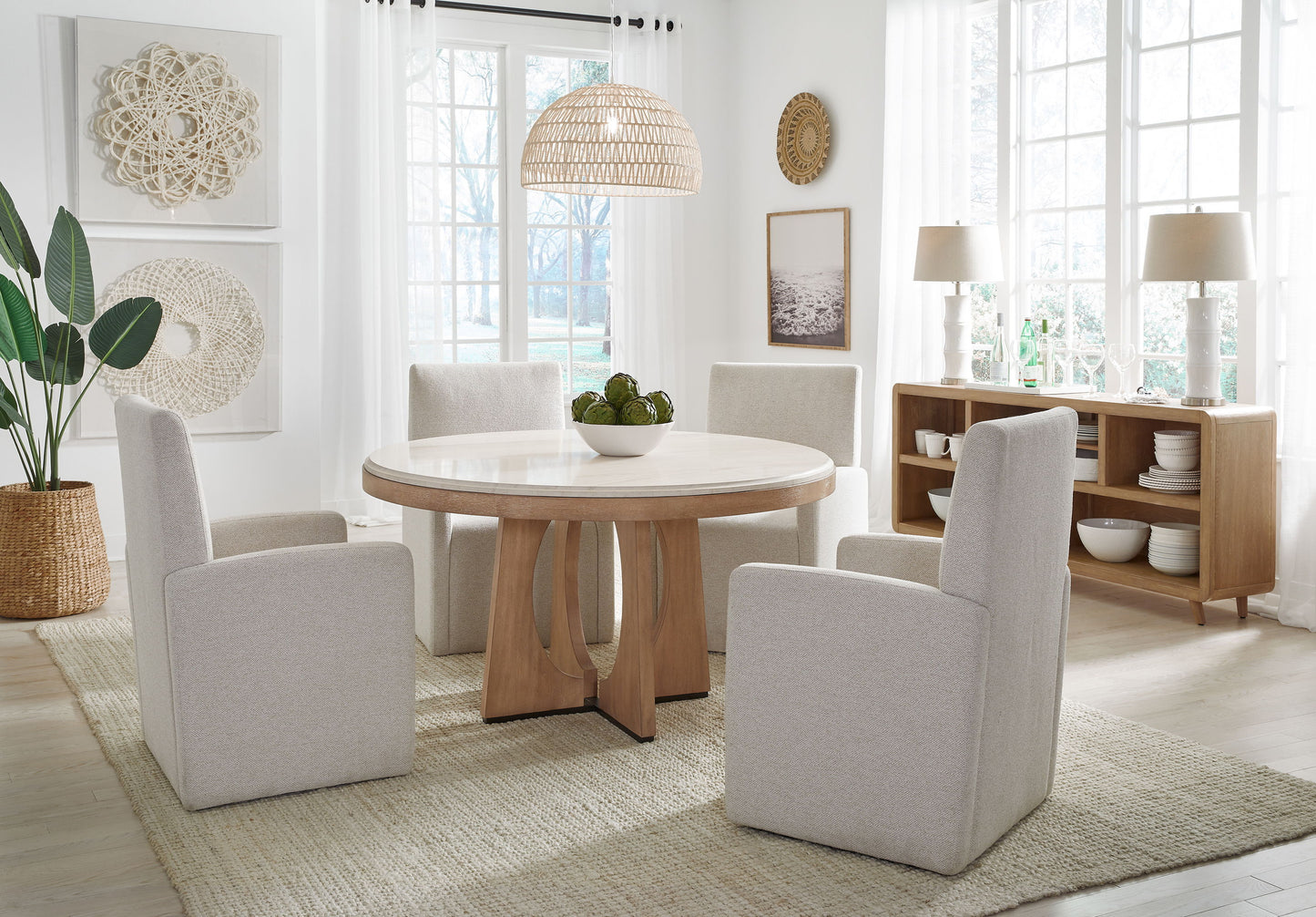 Escape - 72" Open Multi - Purpose Console - Glazed Natural Oak