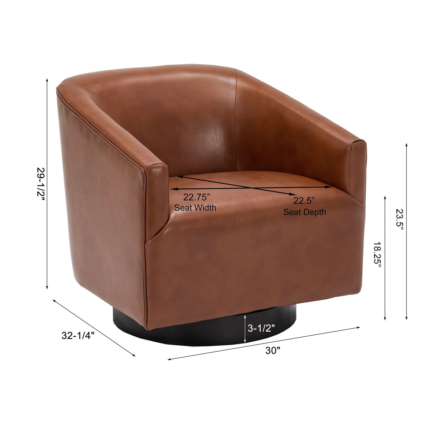 Garland - Swivel Chair With Upholstery - Caramel