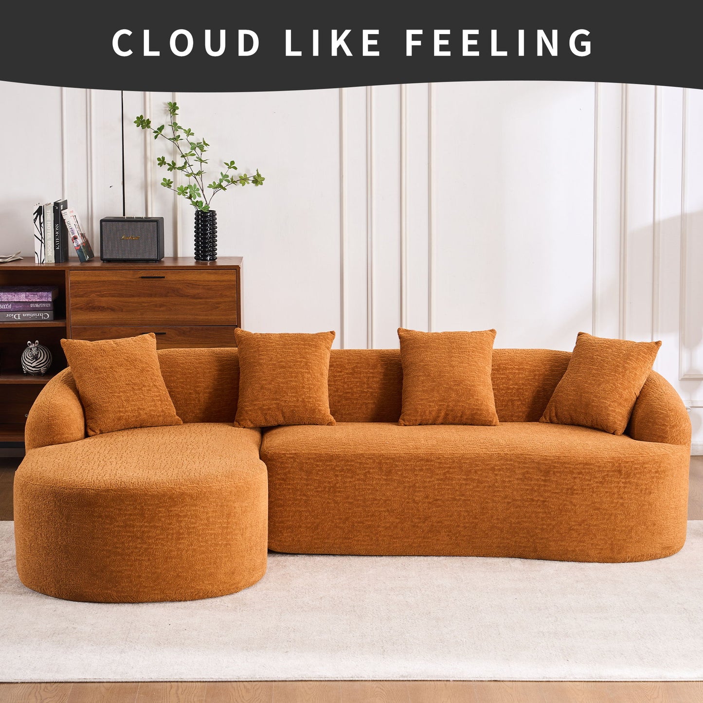 Combined Sofa With 4 Pillows