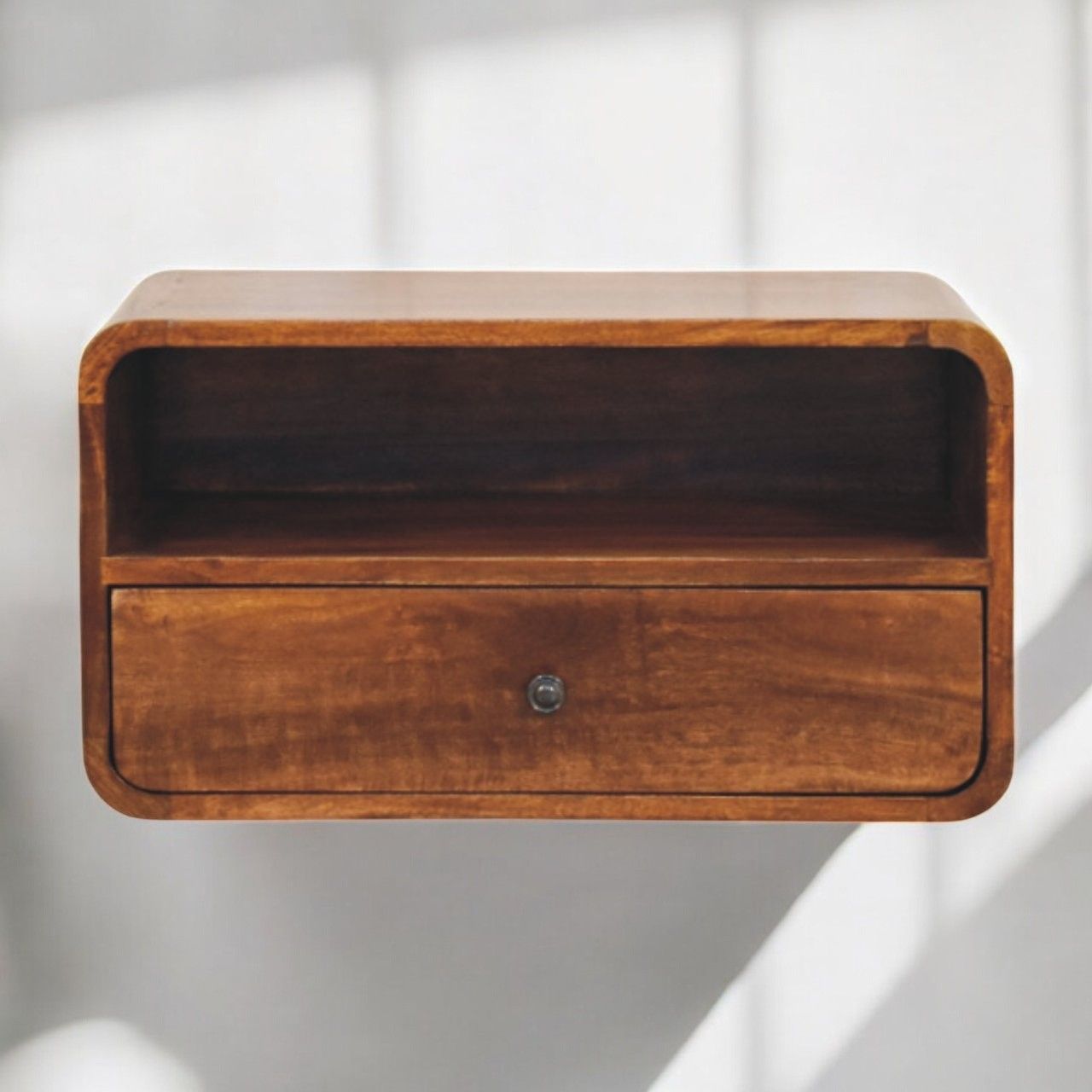 Curved Upper Slot Floating Nightstand