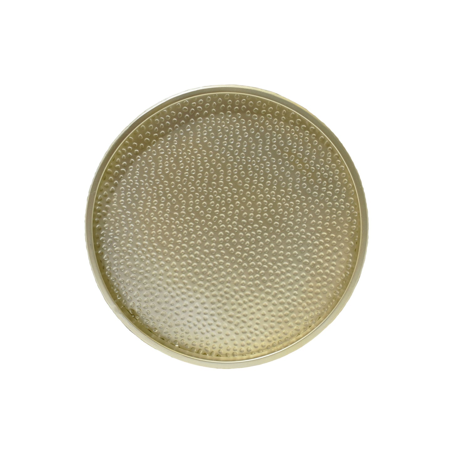 Modern Round Accent Table With Hammered Surface