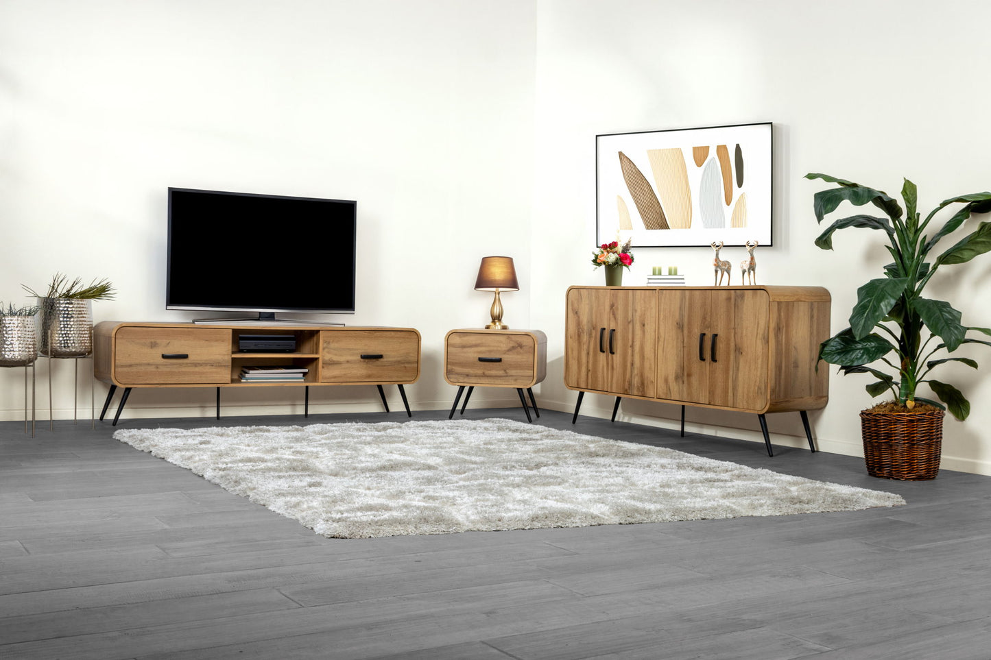Rowan - 71" Low Profile TV Console - Natural