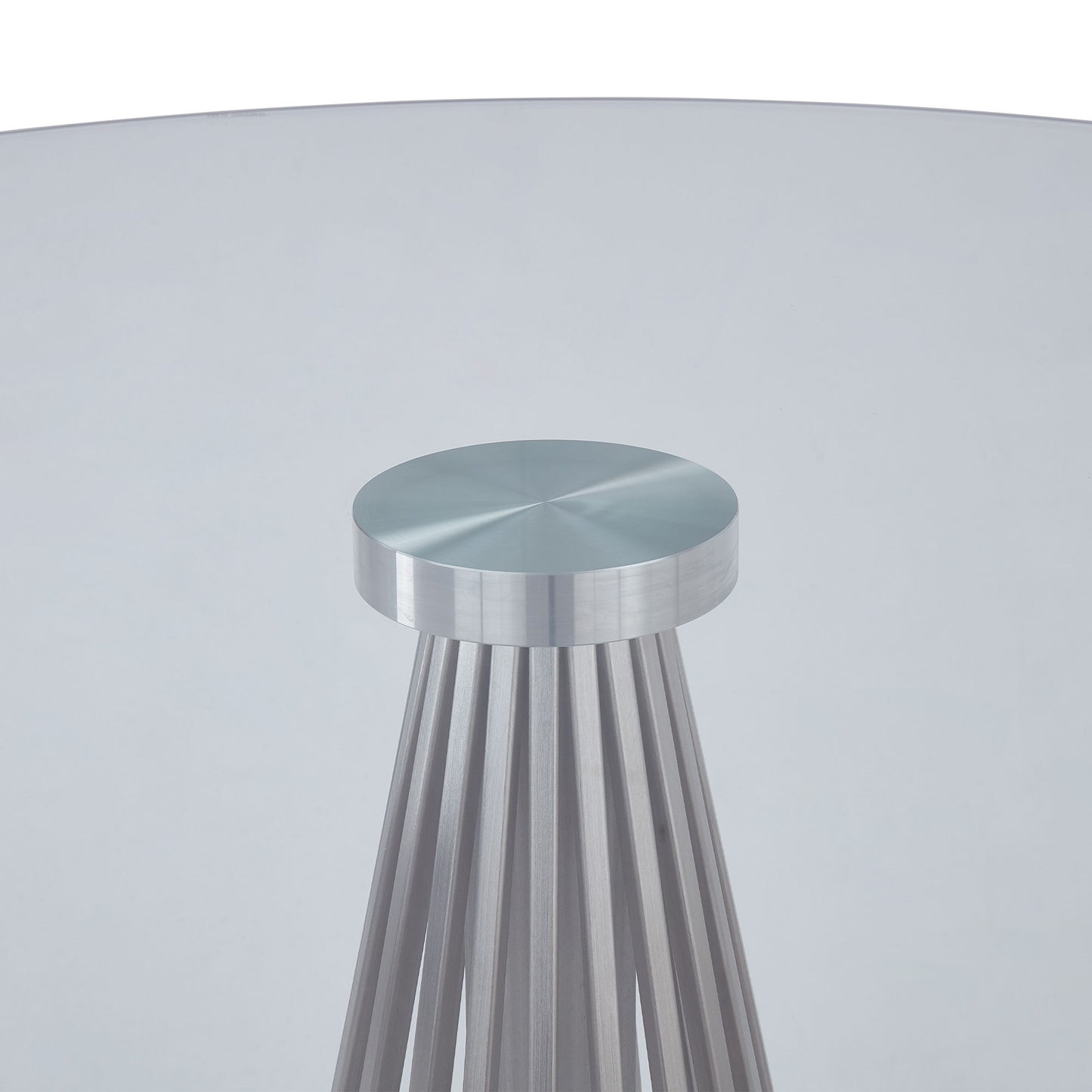 Lindsey - Contemporary Dining Table Glass Top - Gray / Clear