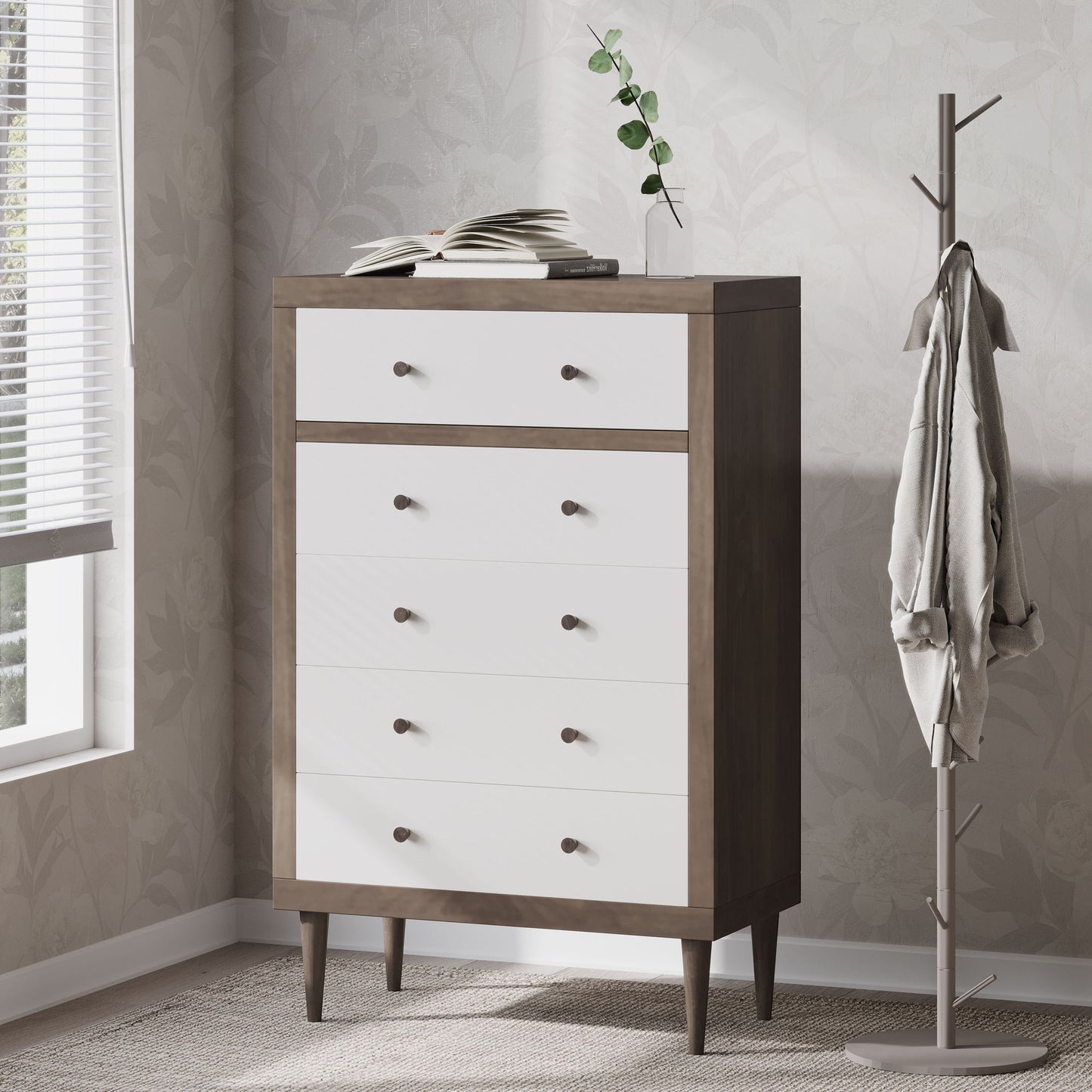 Nystrom - Mid Century Modern 5 Drawer Dresse