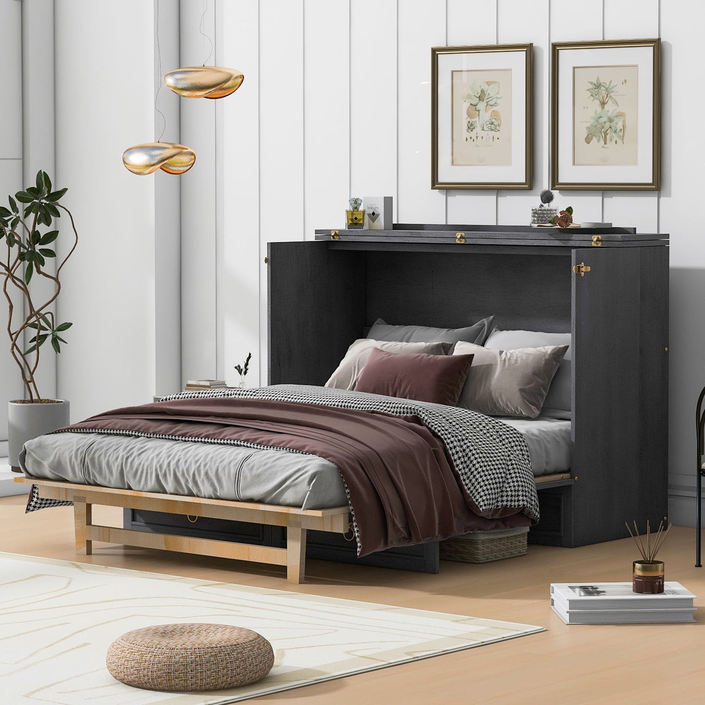 Murphy Bed With Large Drawers And Stylish Design