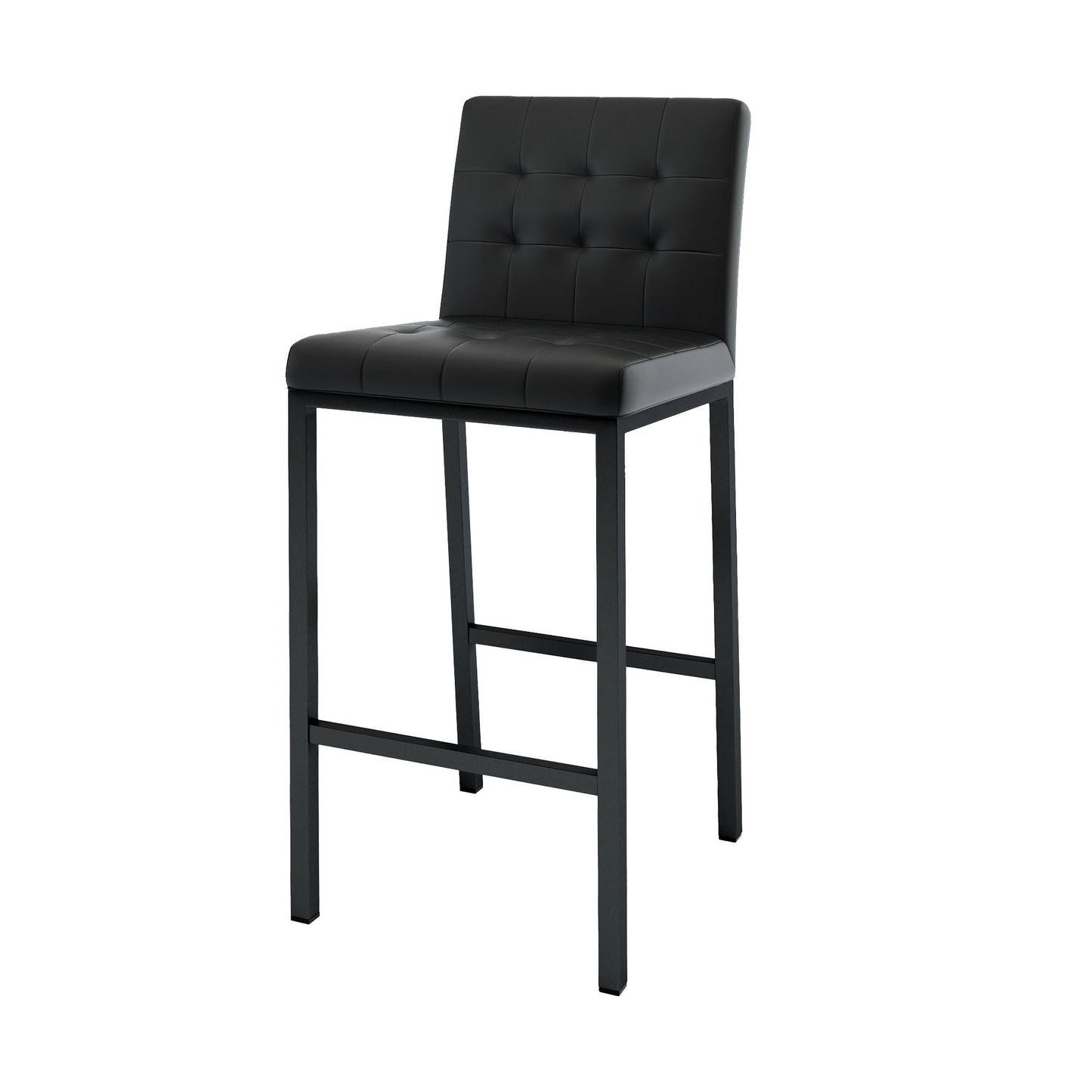 Modern Design High Stool With Metal Legs For Kitchen And Restaurant (Set of 2) - Black