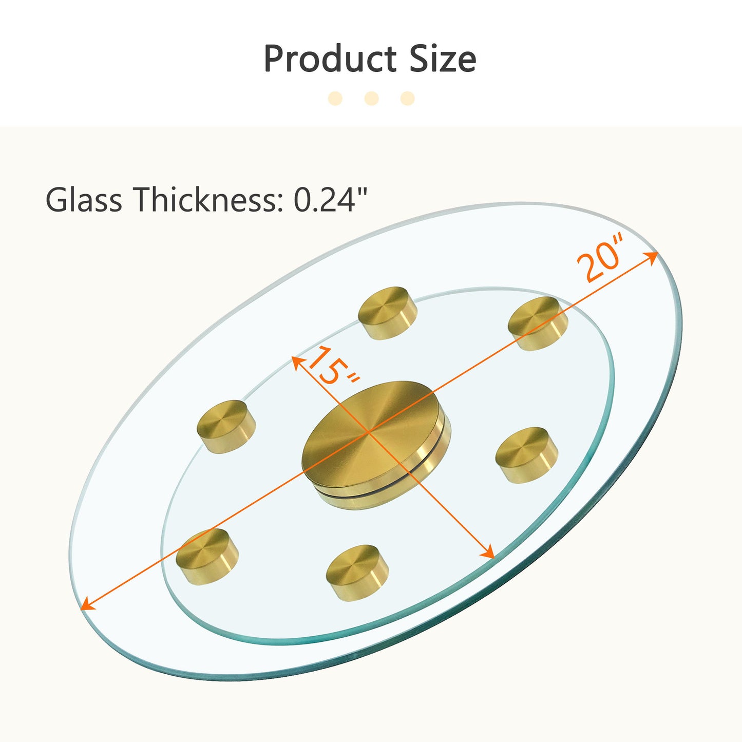 Double Layer Rotatable Round Glass Plate - Gold / Transparent