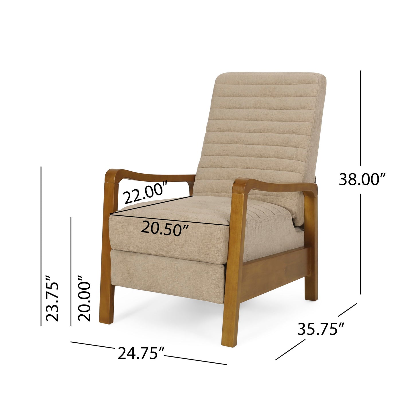 Contemporary Manual Club Recliner