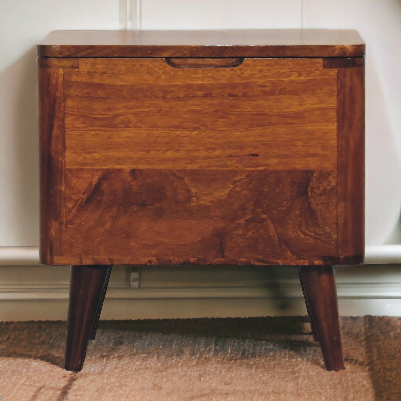 Lid Up Storage Stool - Brown
