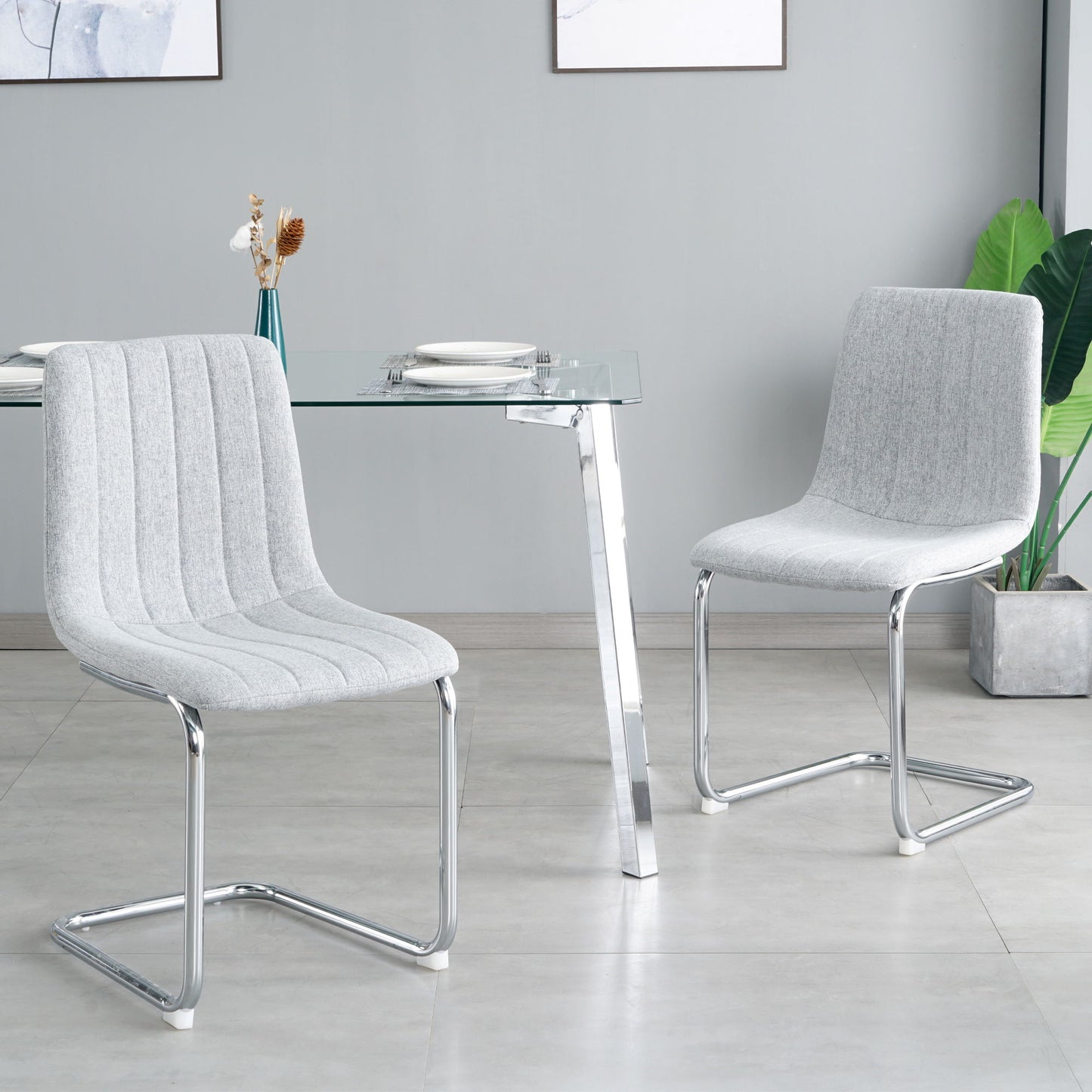 Modern Dining Chair With Metal Legs