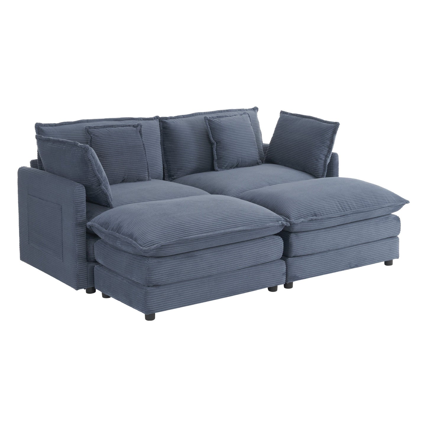 Modern Modular Sectional Sofa With Side Storage Pockets For Living Room