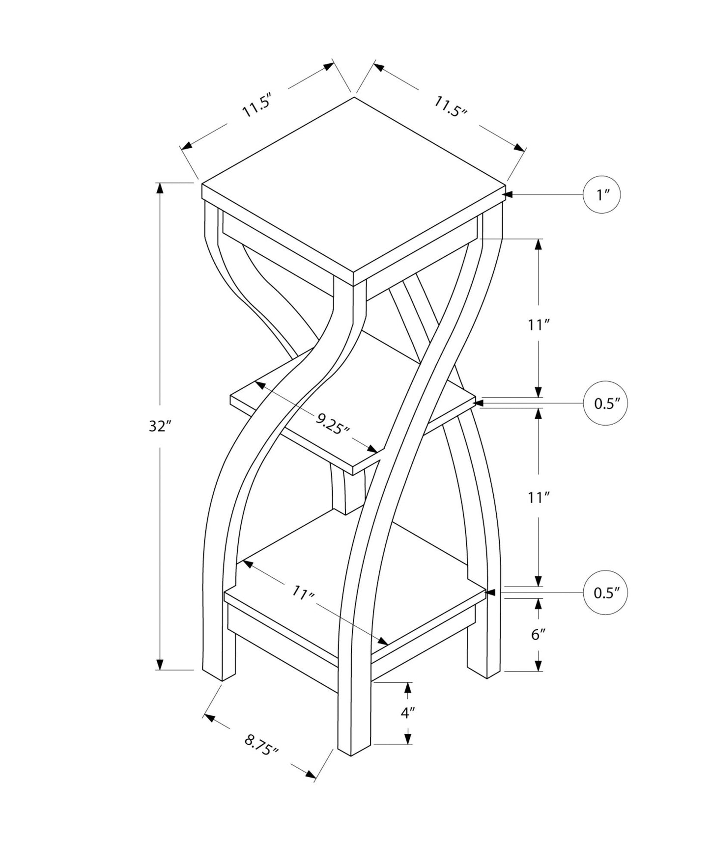 Accent Table Versatile Usage, Square, Contemporary & Modern