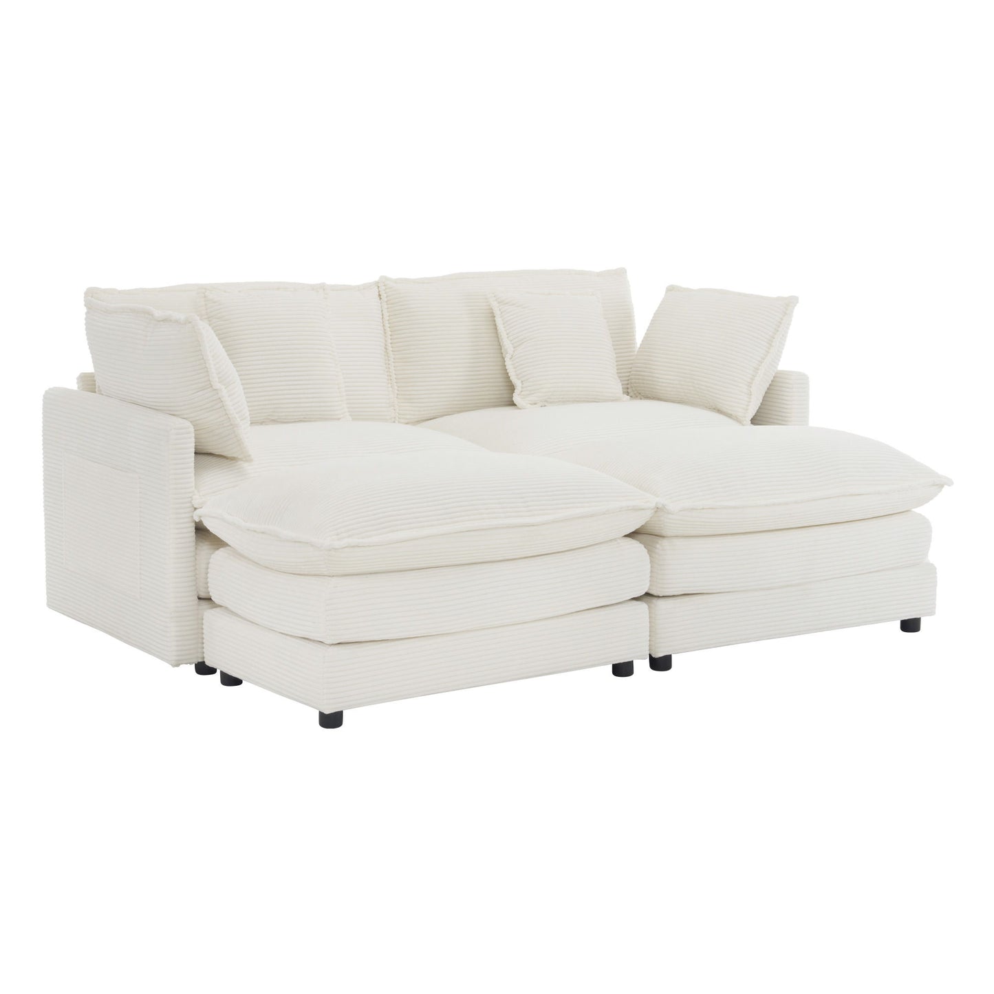 Modern Modular Sectional Sofa With Side Storage Pockets For Living Room