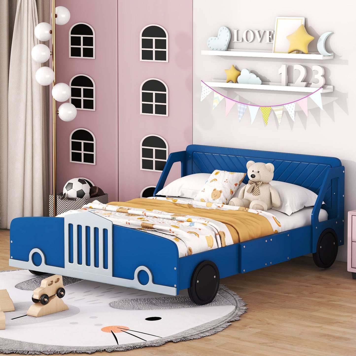 Car Shaped Platform Bed With Wheels