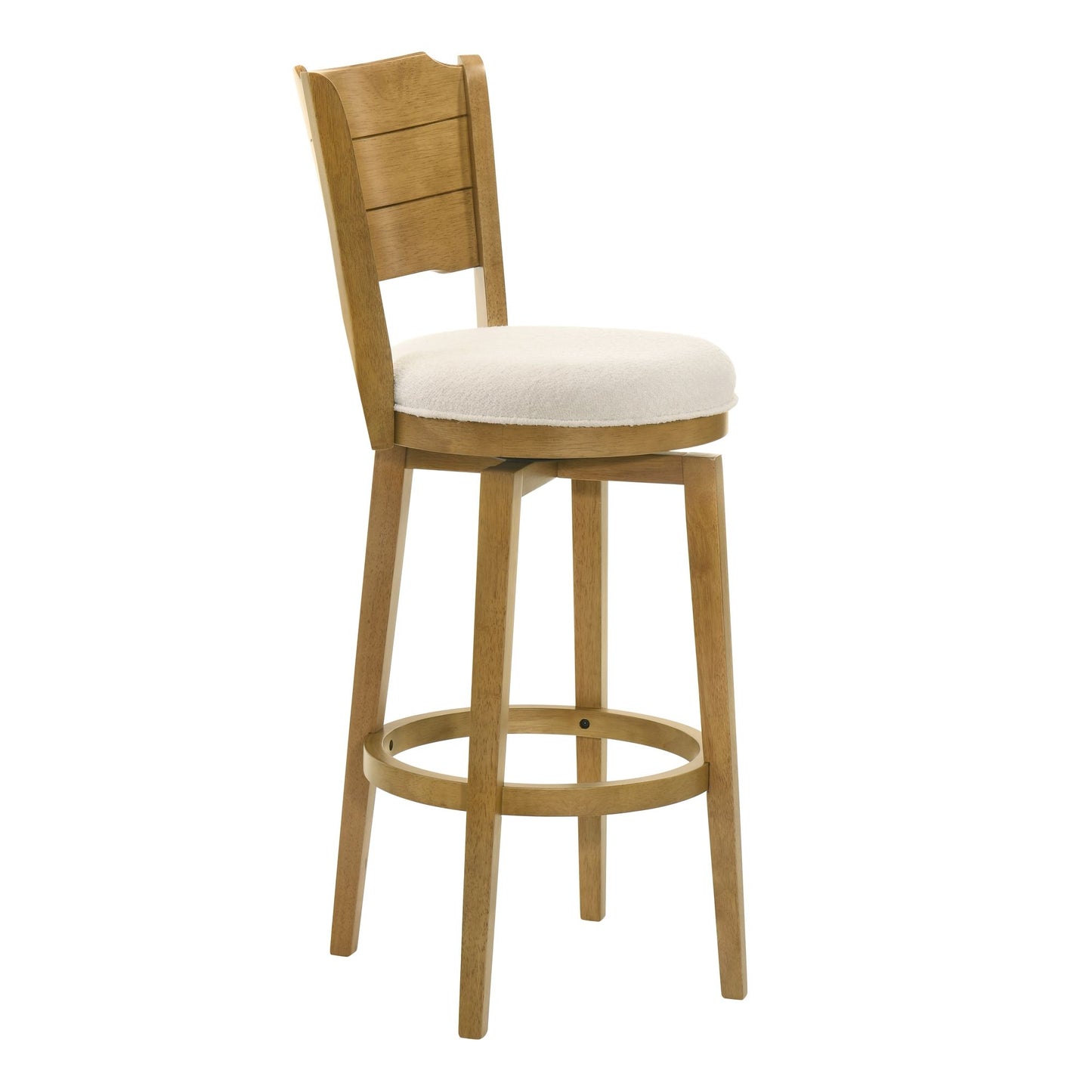 Winsley - Coastal Modern Swivel Wood Bar Height Kitchen Bar Stool