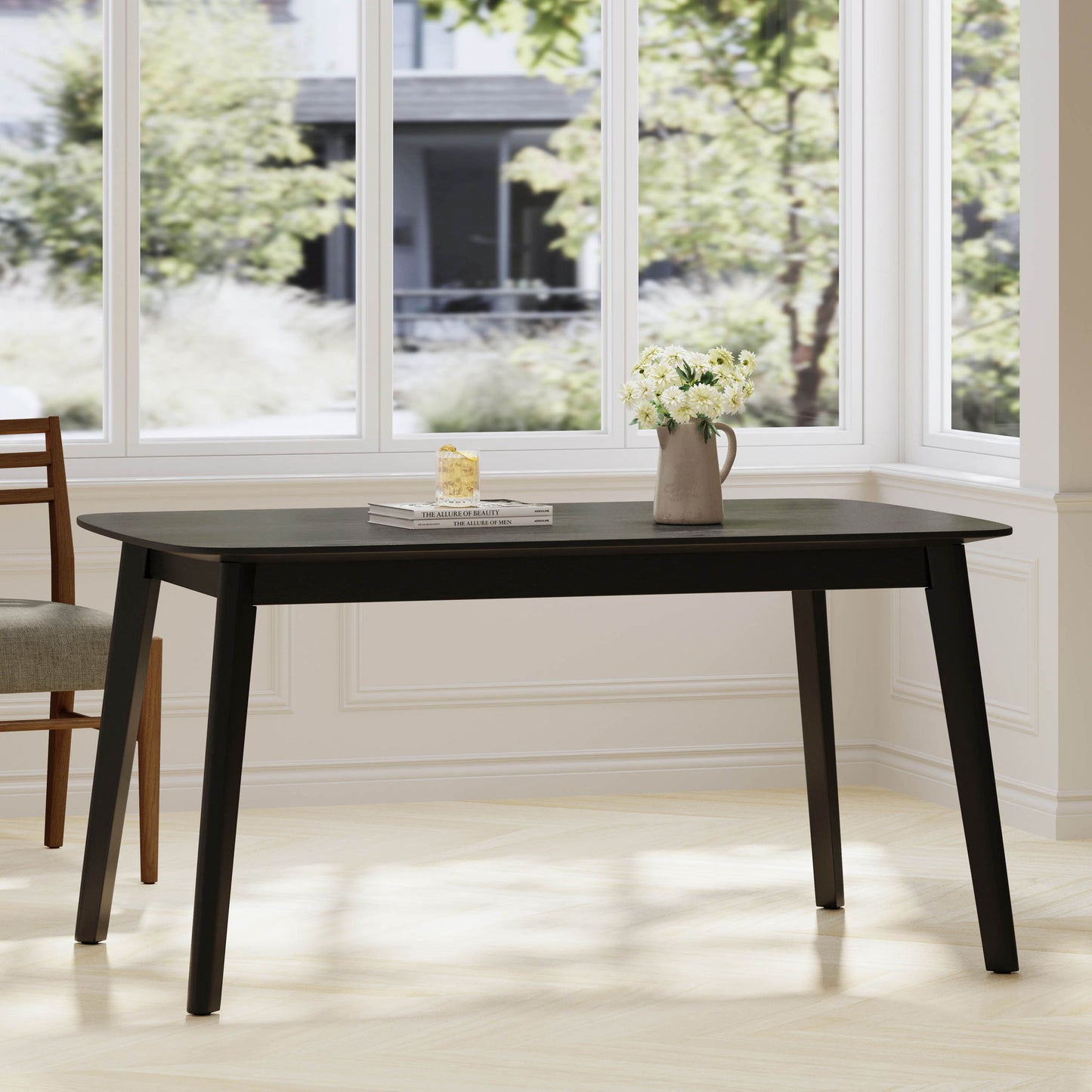 Retro Dining Table With Faux Wood Top