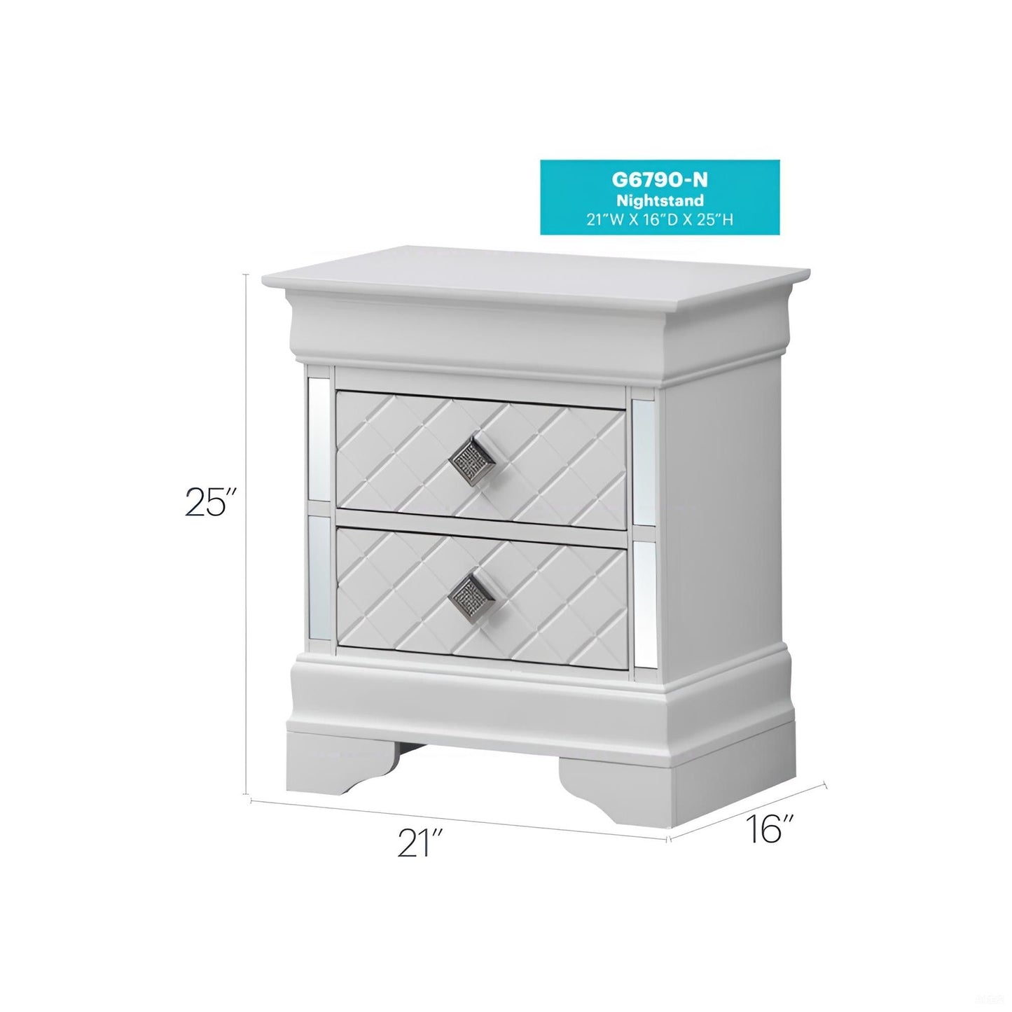 Verona - Accent Nightstand - Silver Champagne