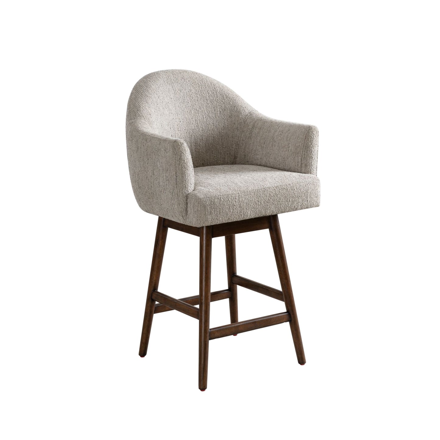 Jaxon - Brown Solid Wood Upholstered 26" Counter Height Swivel Barstool