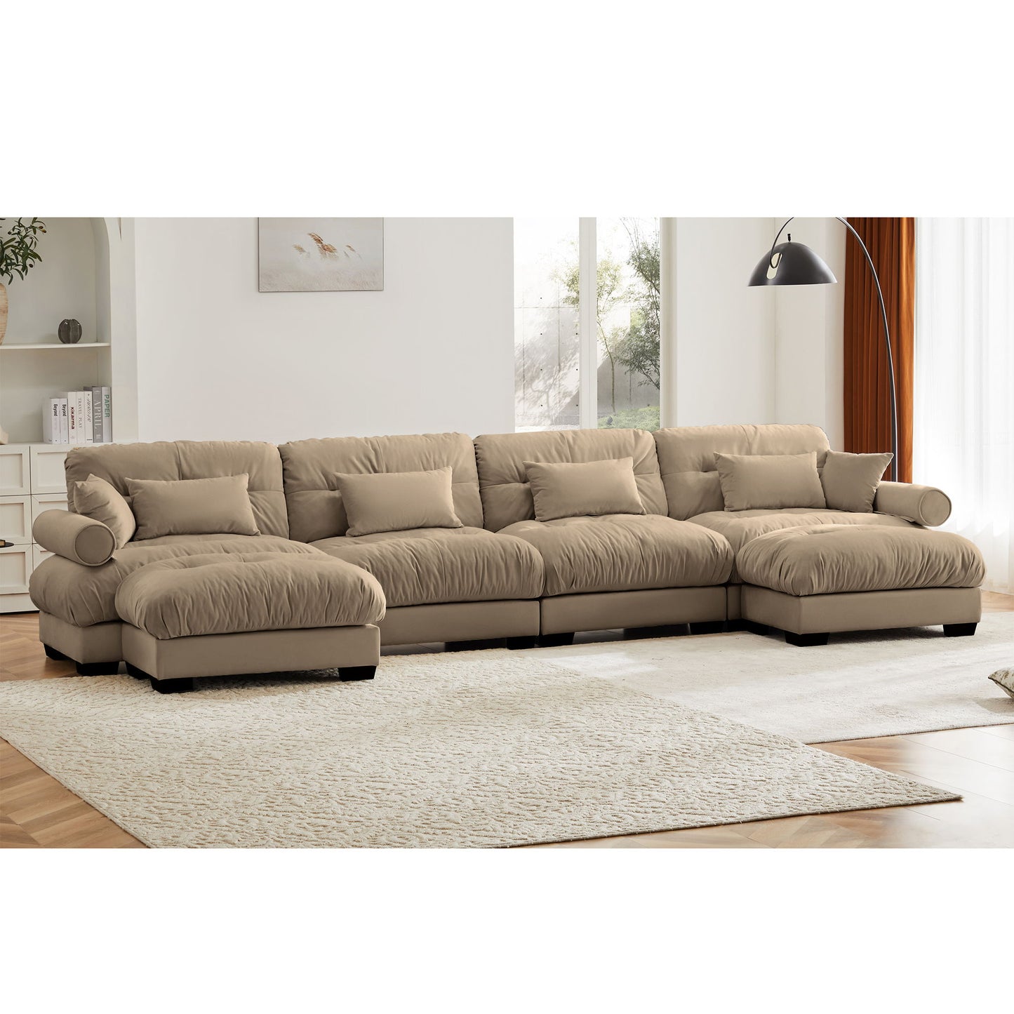 Super Comfort Oversized Modular Sectional Sofa With Movable Ottoman