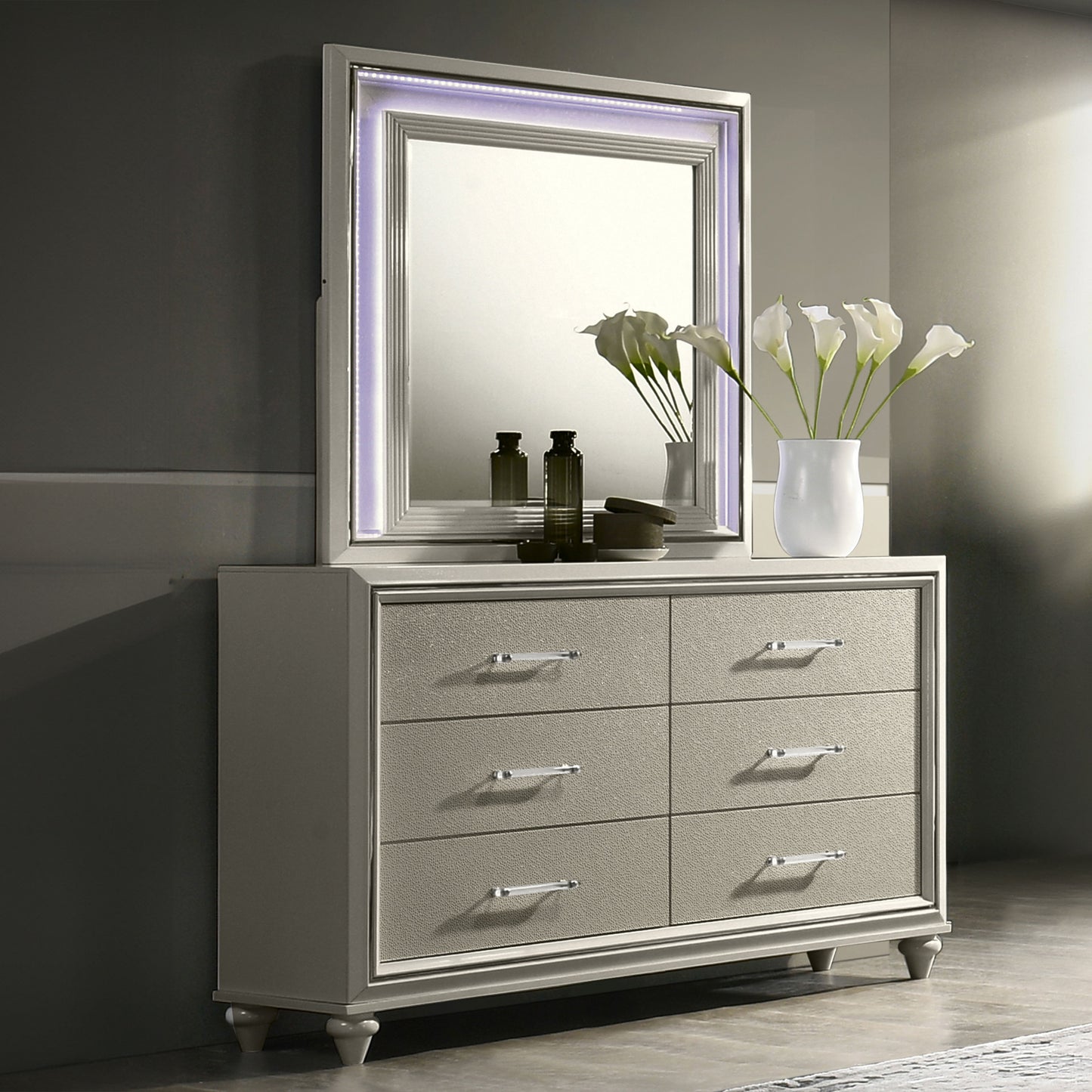 Lumina - Dresser & Mirror - Gray