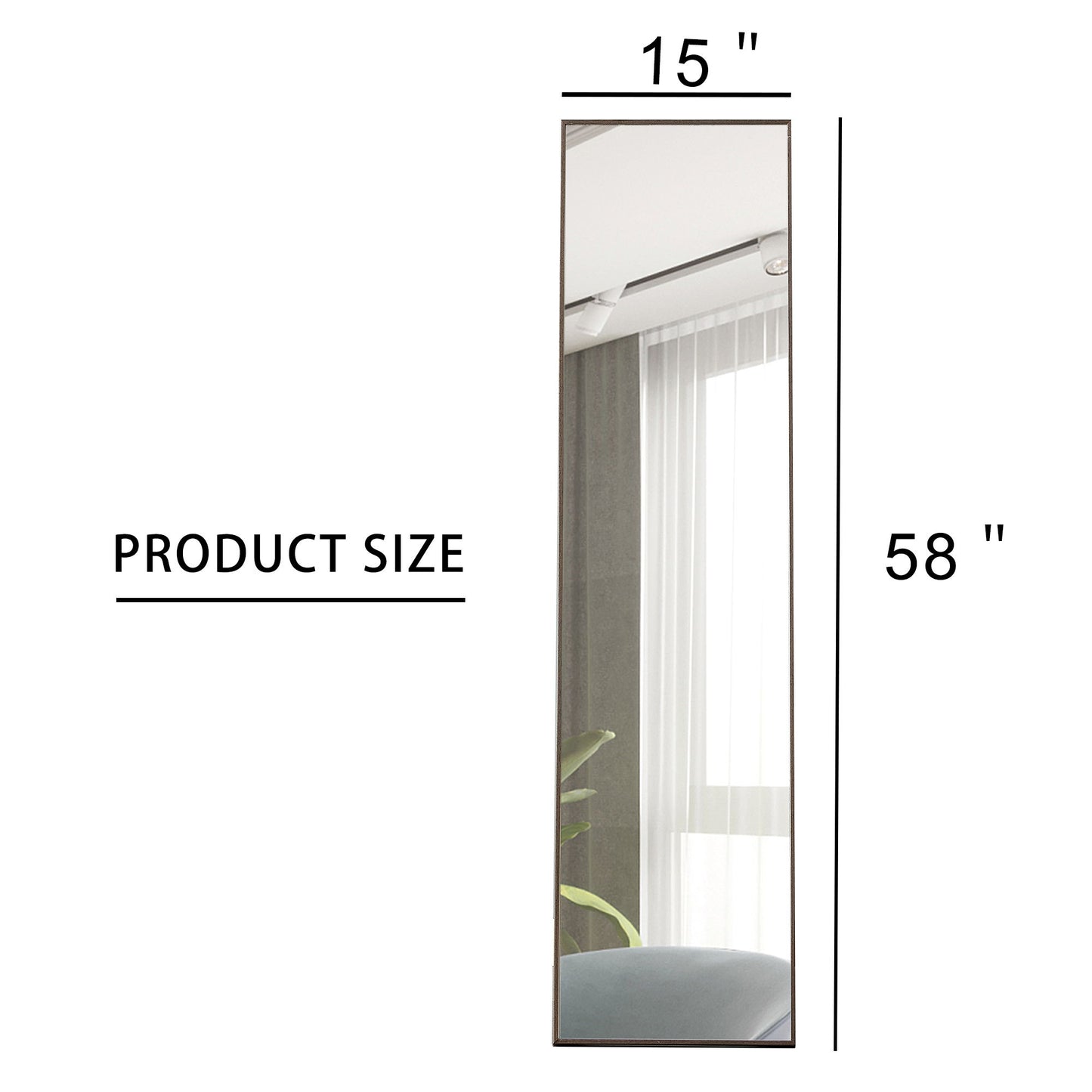 Solid Wood Frame Minimalist Mirror, Bathroom Bedroom Wall Mirror. Enhance Modern Interior Design - Gray / Transparent