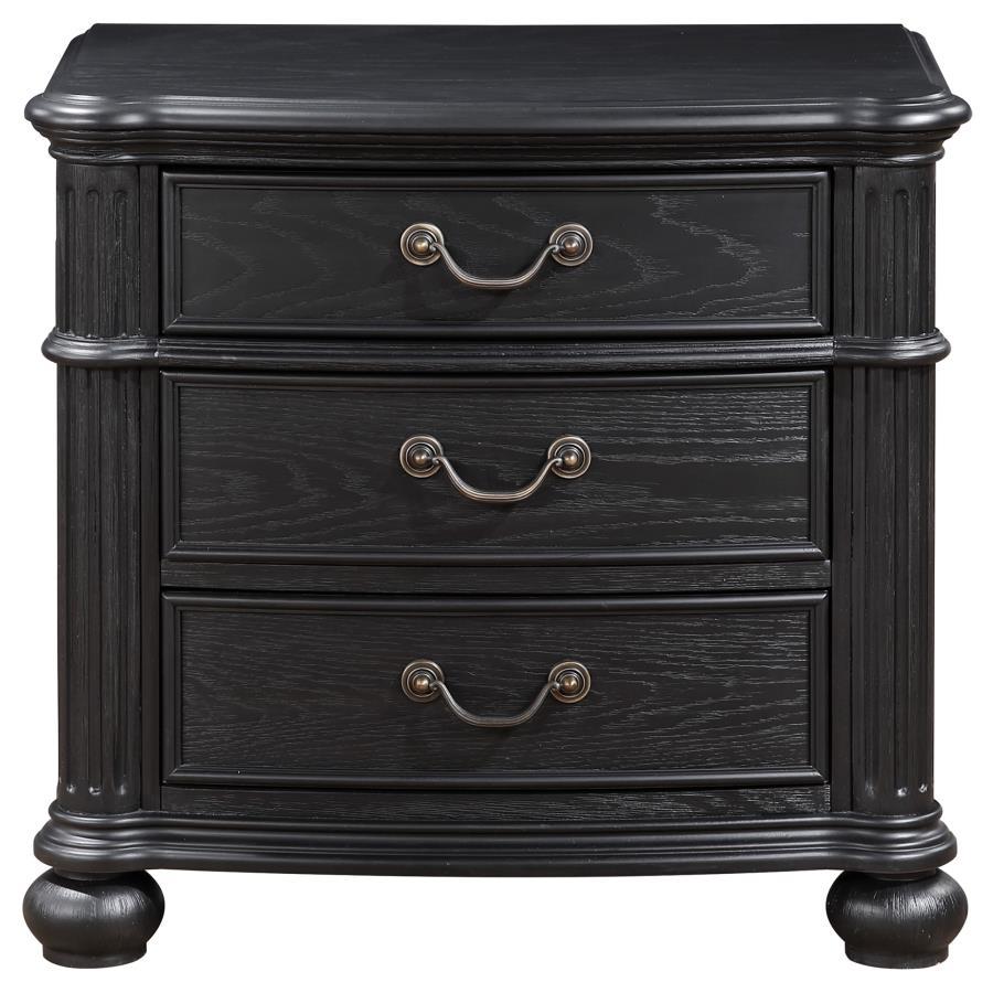 Celina - 3-Drawer Nightstand - Black