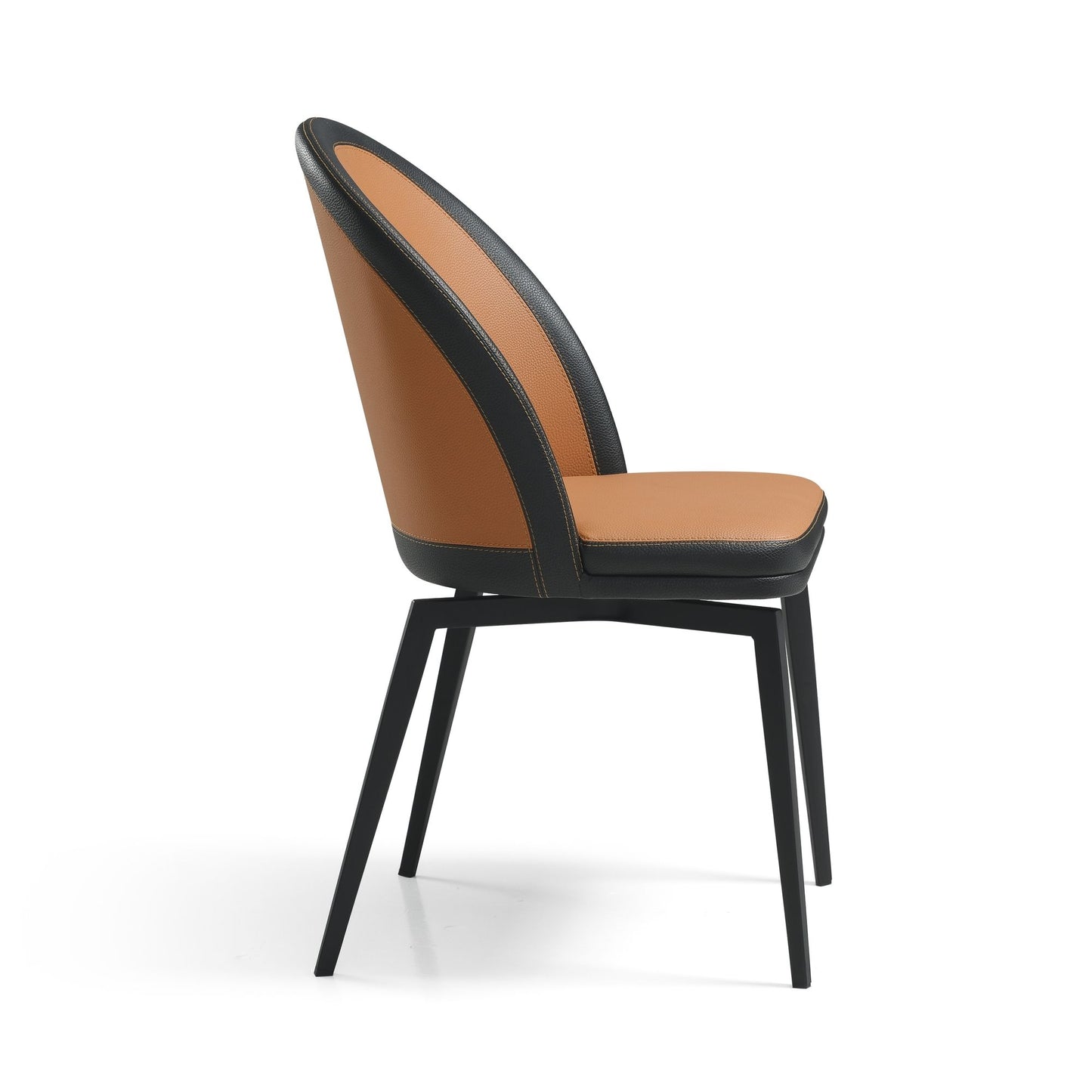 Abel - Swivel Curved Back Dining Chair (Set of 2) - Auburn Brown