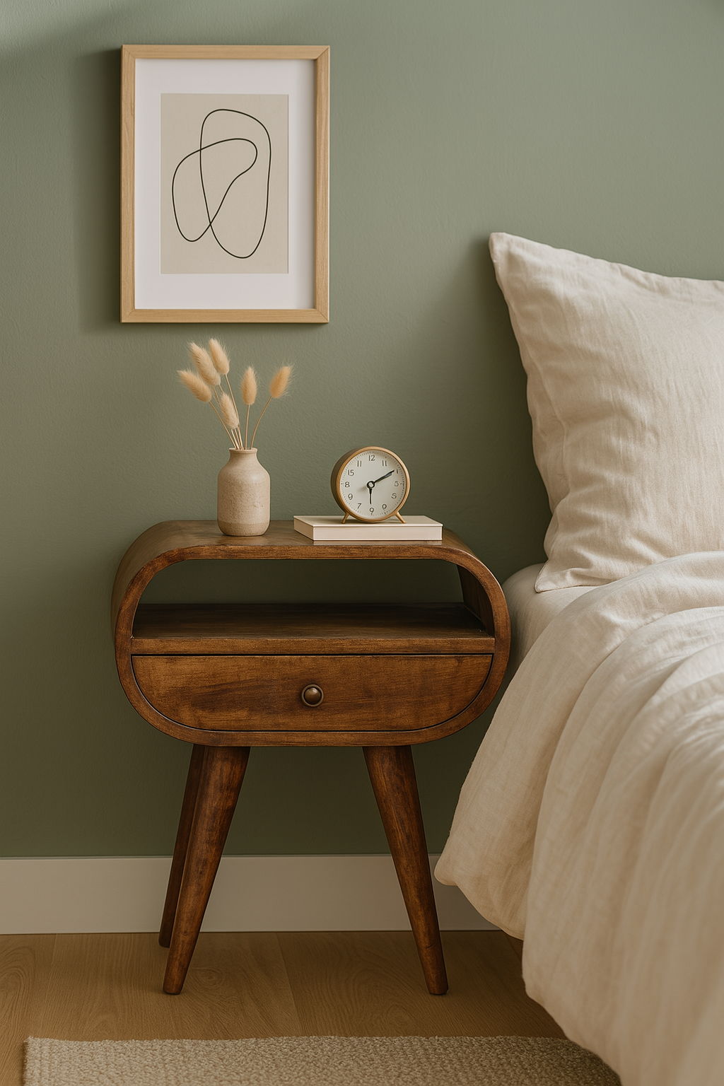 Circular Open Bedside Nightstand