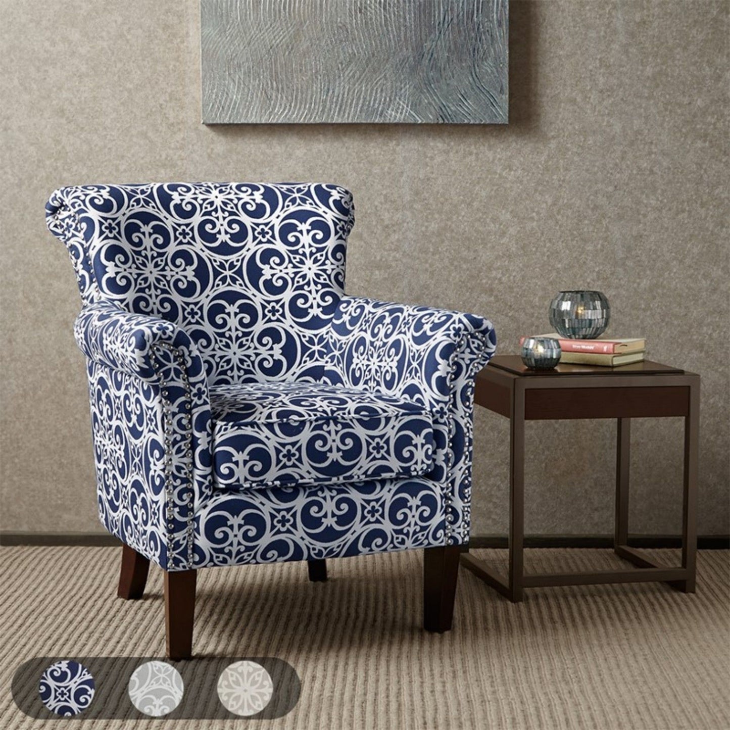 Brooke - Tight Back Club Chair With High Density Foam Cushion - Navy
