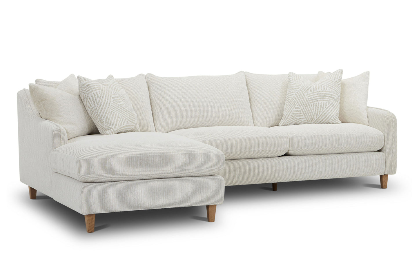 Vogue - Left Arm Facing Chaise With Pillows - Farlo Chalk