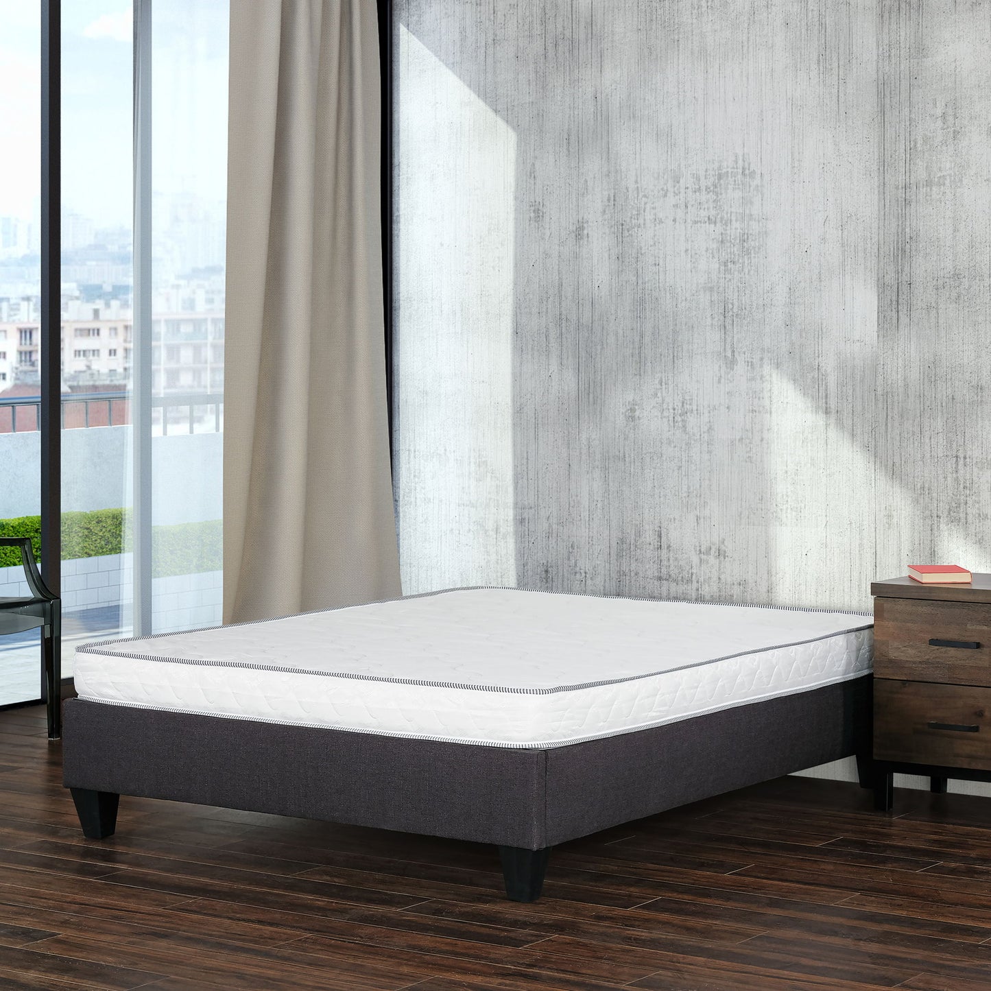 Reversible 6" Full Size Mattress In A Box Pressure Relief And Cooling Technology - White