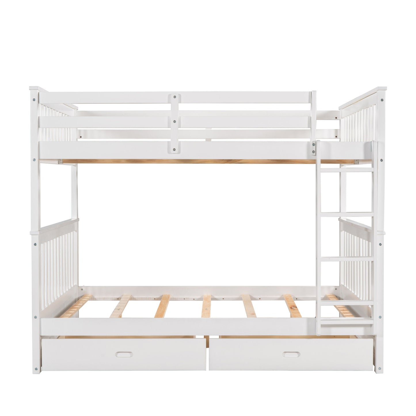 Bunk Bed With Ladders And 2 Storage Drawers